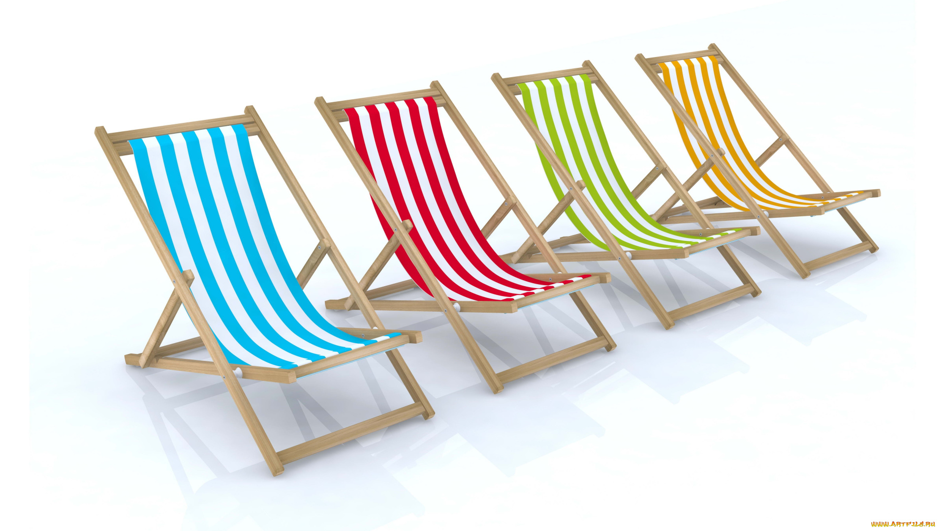 3д, графика, реализм, , realism, шезлонги, цвета
