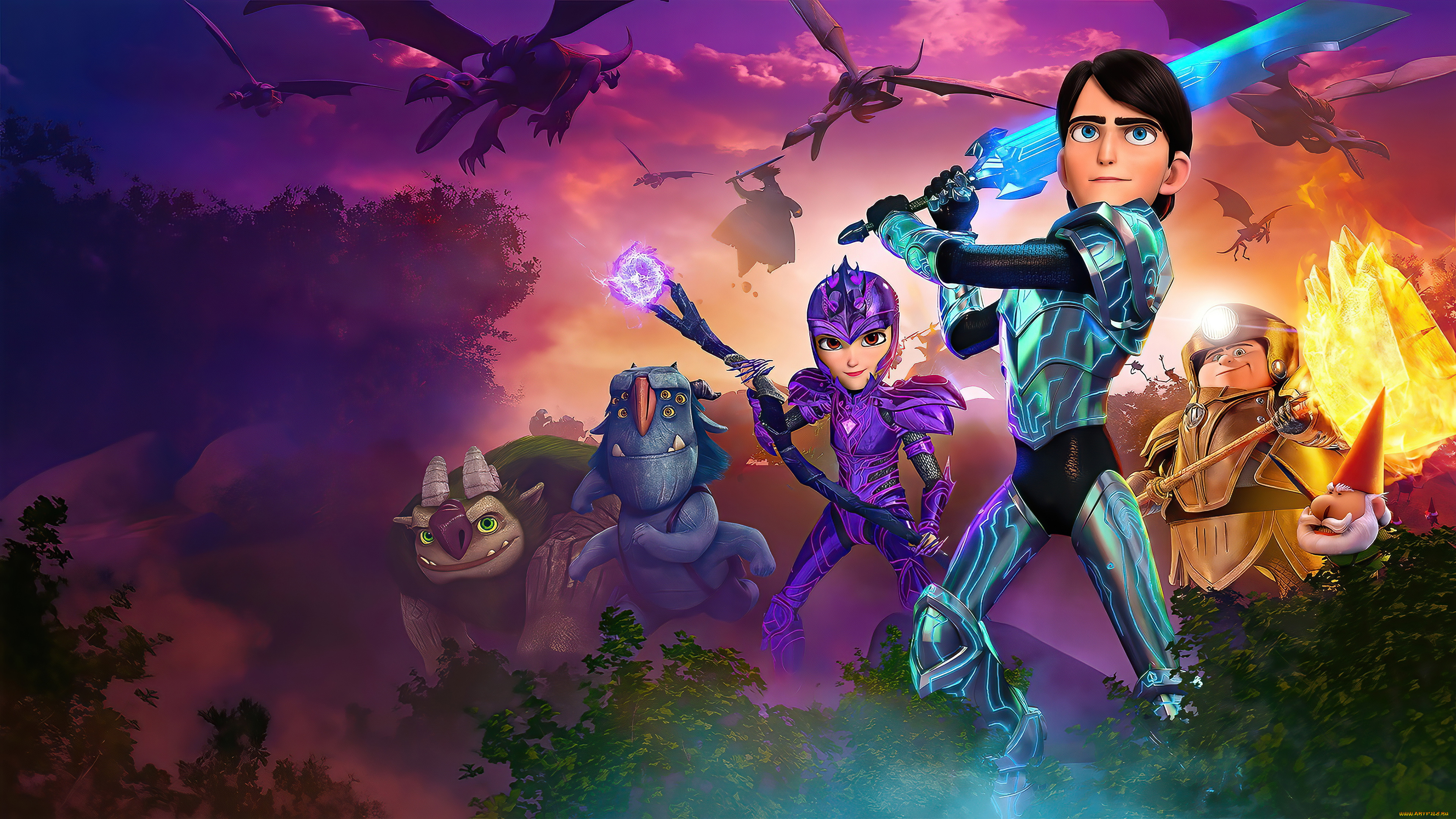 trollhunters, , rise, of, the, titans, мультфильмы, постер, мультфильм, netflix, охотники, на, троллей, восстание, титанов