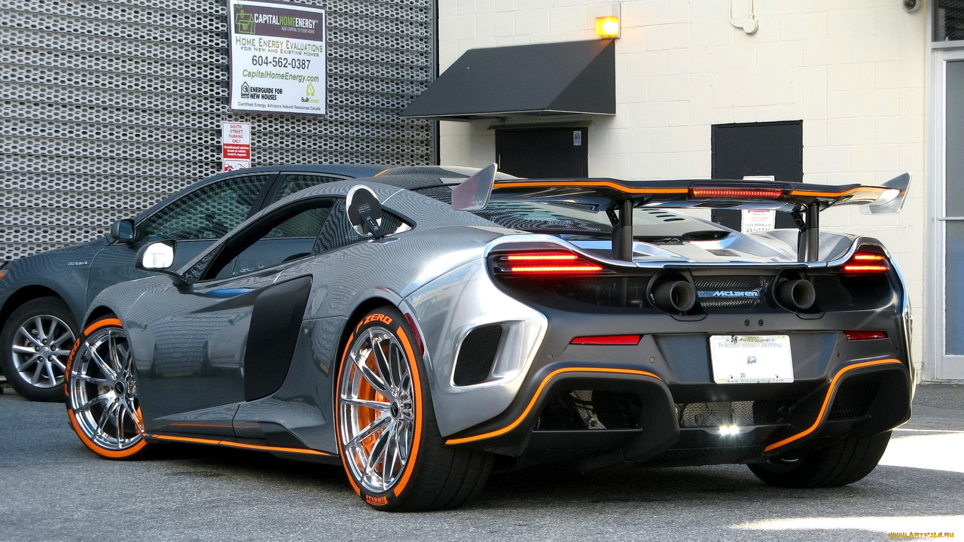 mclaren, 570s, автомобили, mclaren, серебристый, здание