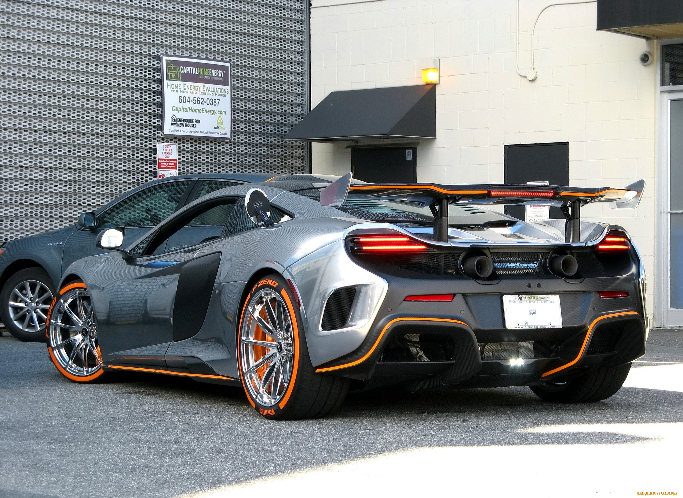 mclaren, 570s, автомобили, mclaren, серебристый, здание