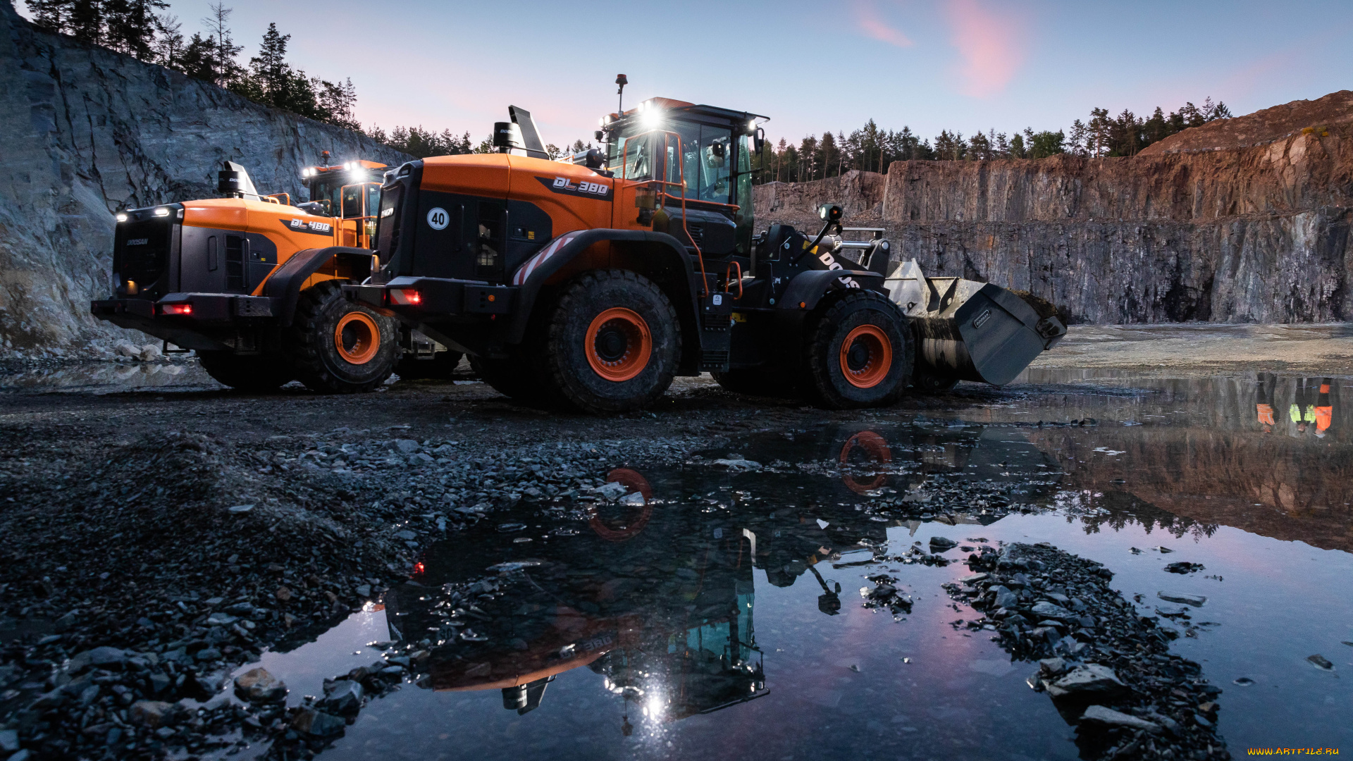 техника, фронтальные, погрузчики, doosan