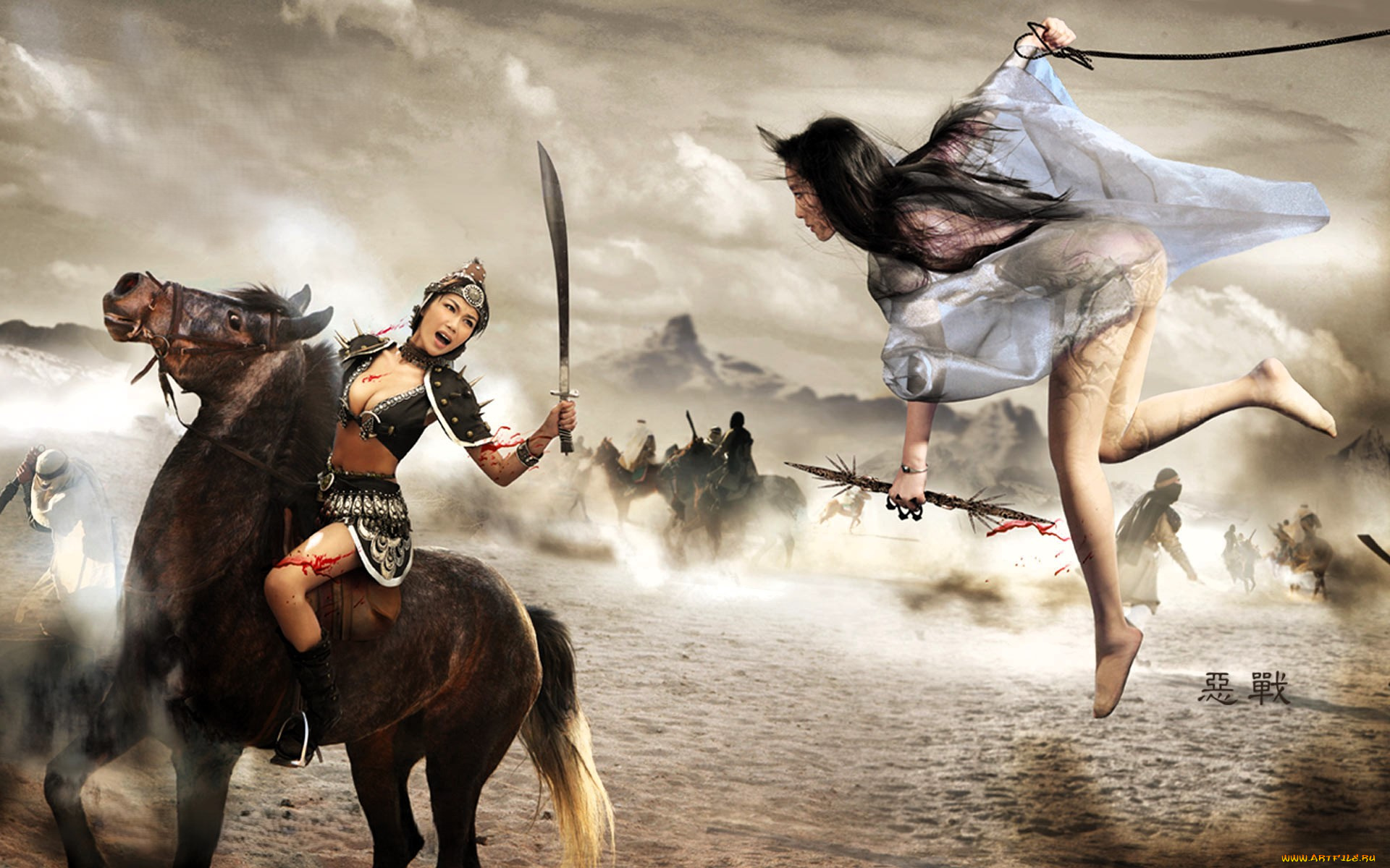 видео, игры, red, cliff, девушки, поединок, лошадь, песок