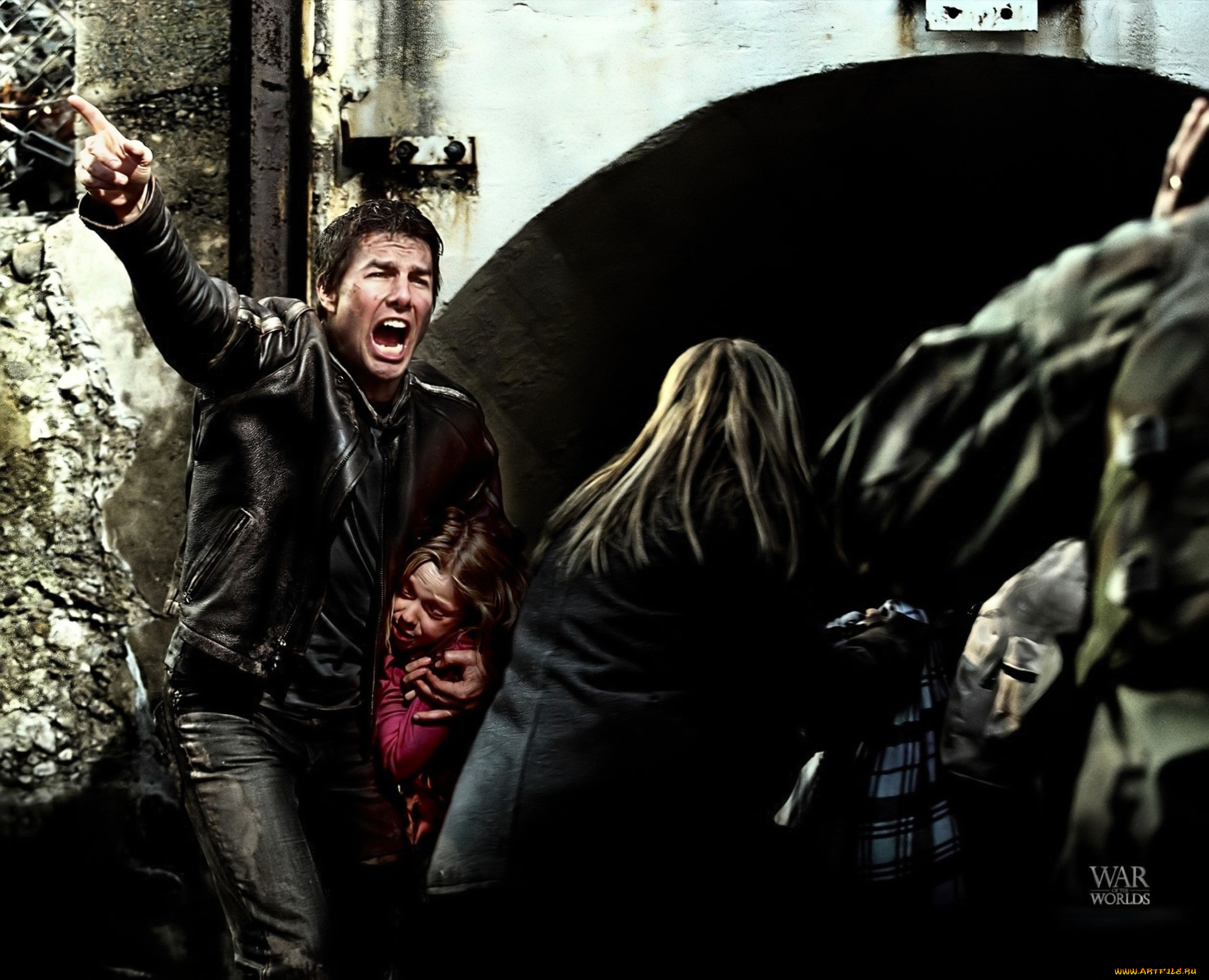кино, фильмы, war, of, the, worlds, люди, беженцы, ребенок, мужчина, крик, жест