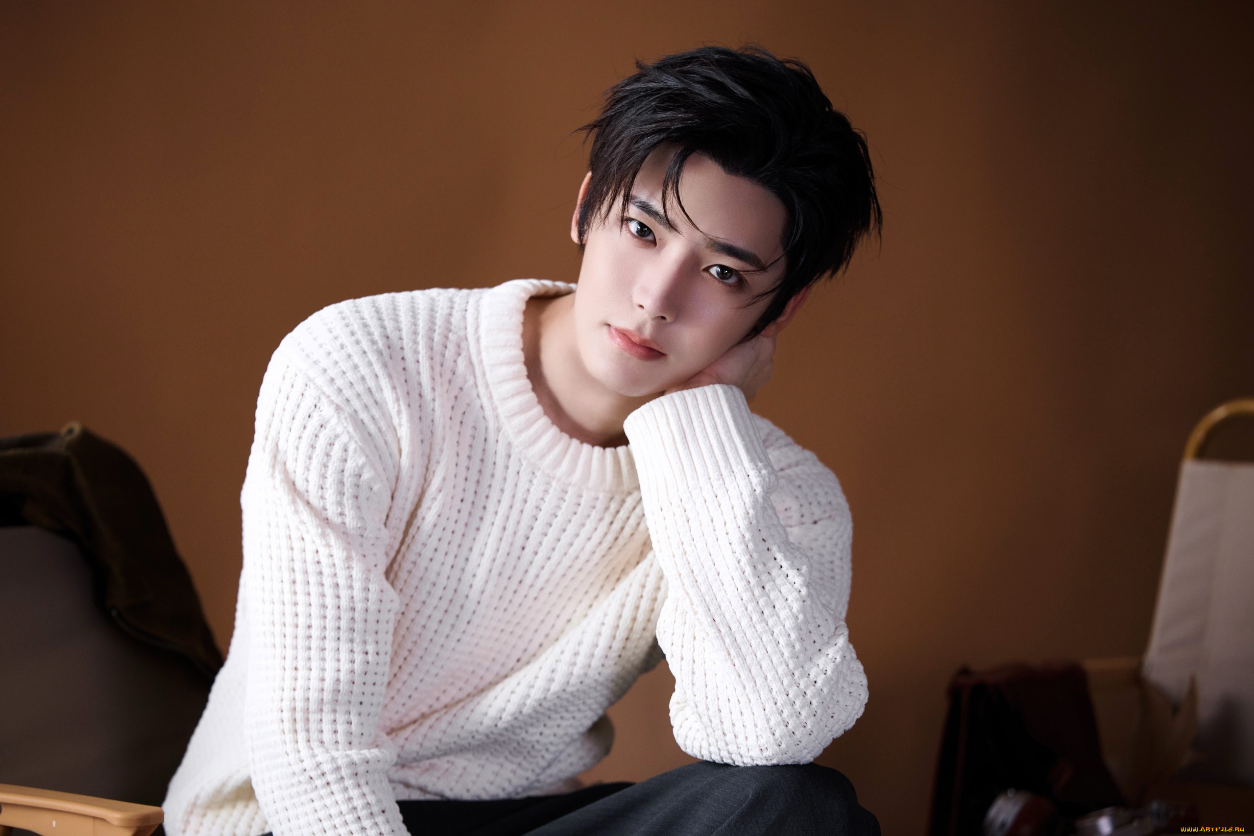 мужчины, hou, ming, hao, актер, свитер