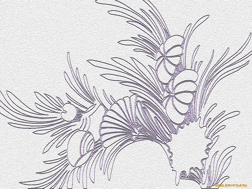 рисованные, цветы