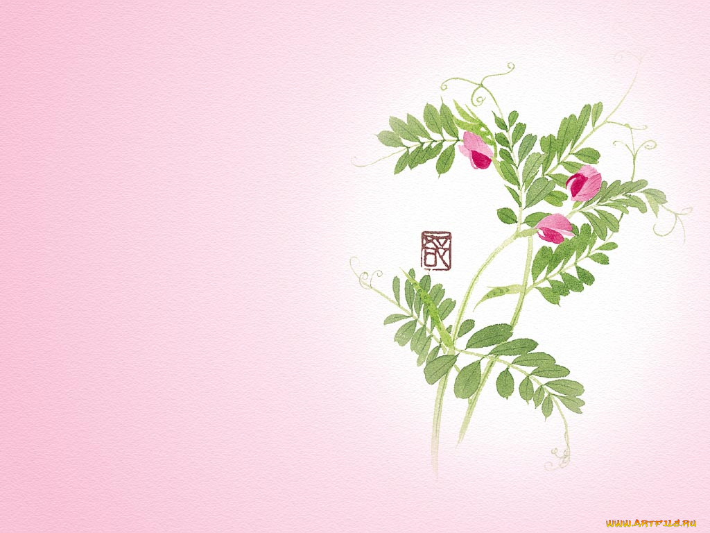 рисованные, цветы