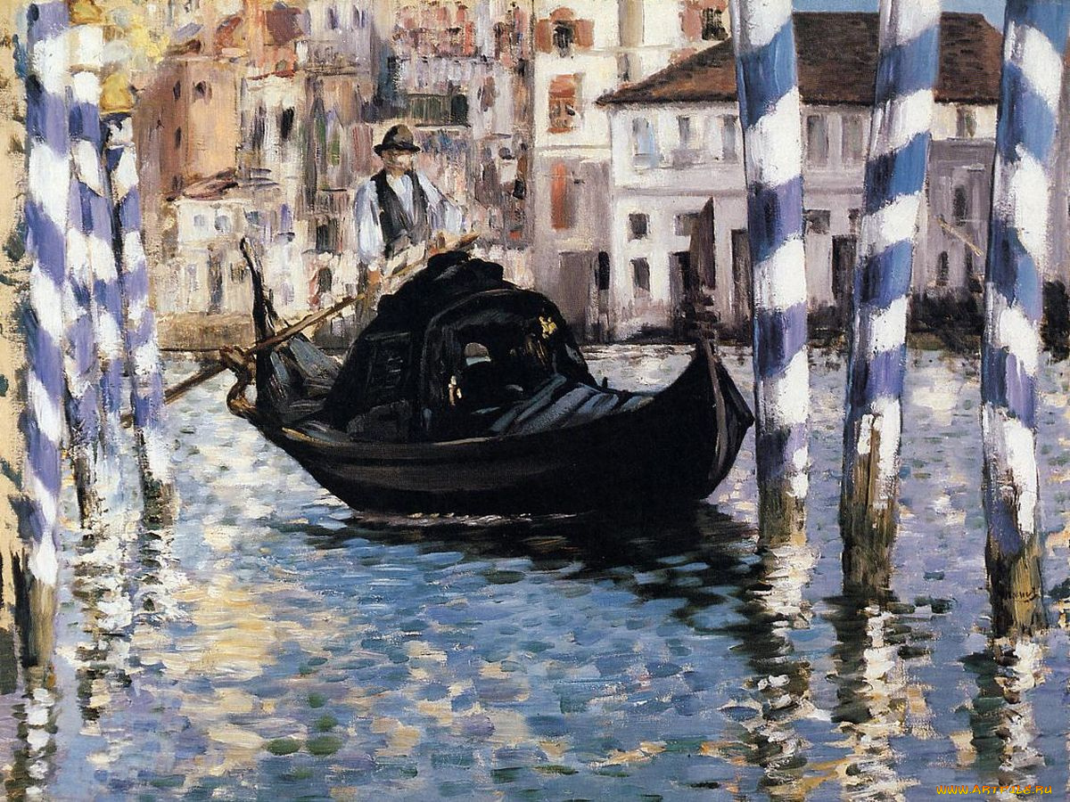 the, grand, canal, venice, edouard, manet, рисованные