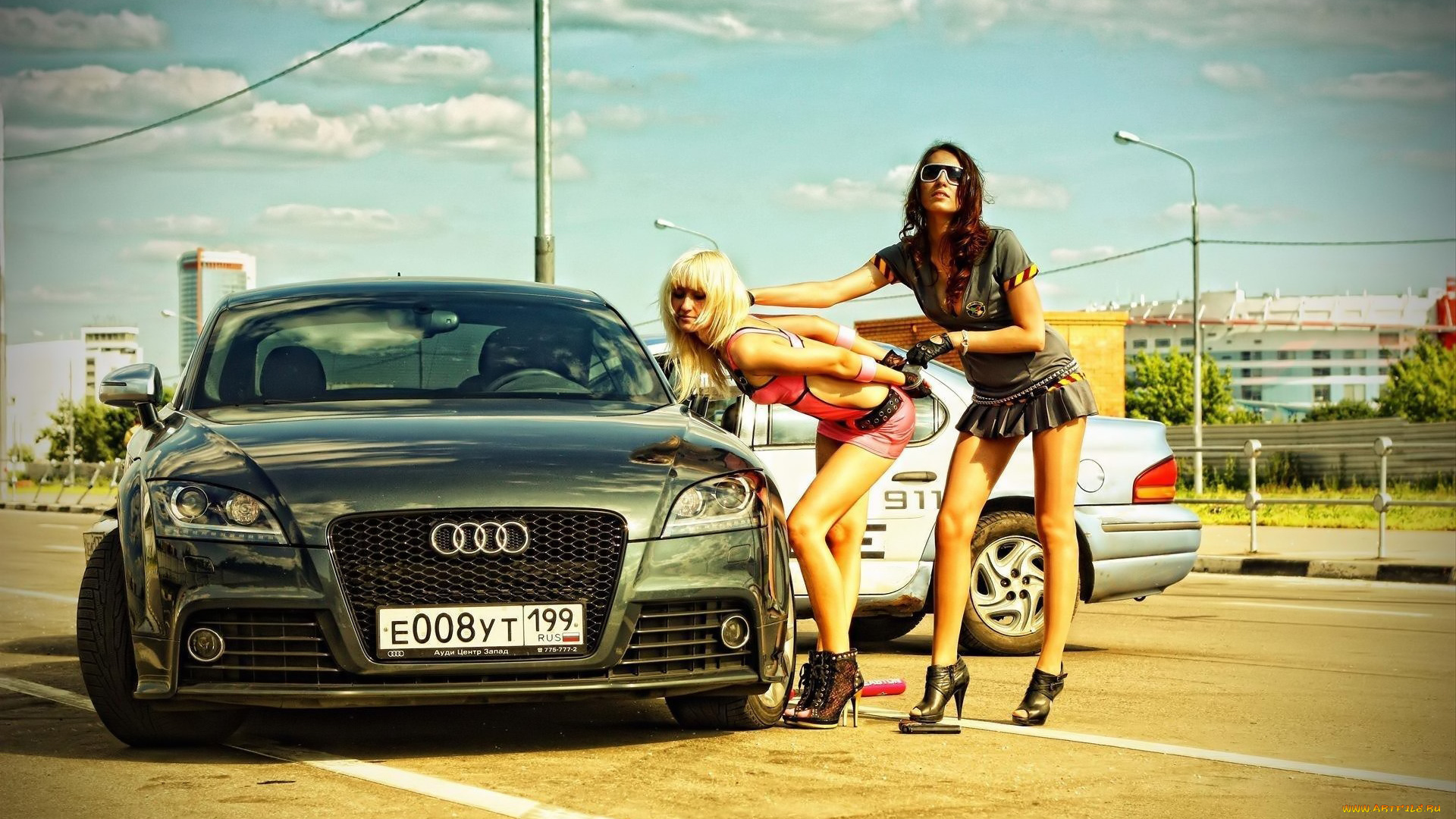 автомобили, авто, девушками, audi