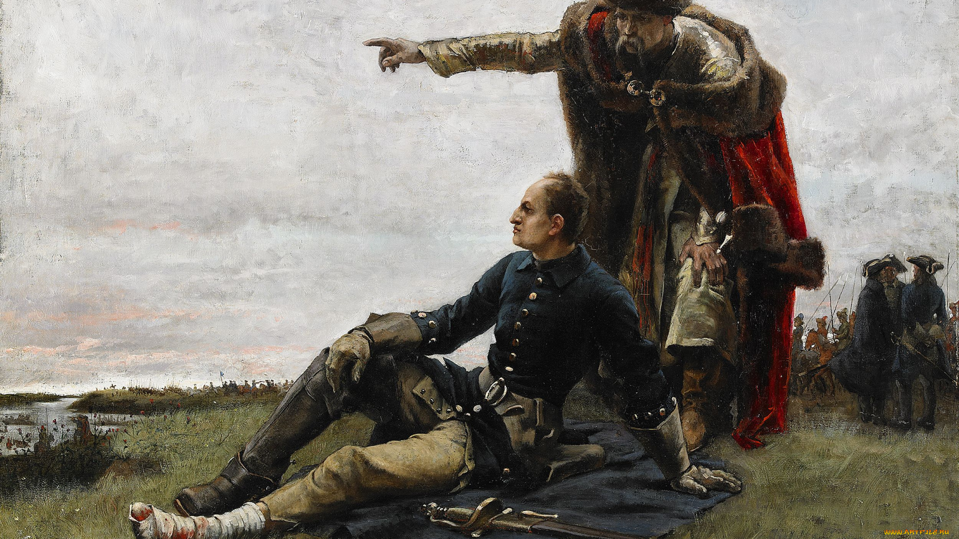 рисованные, gustaf, cederstr&, 246, сабля, раненый, cederstrom