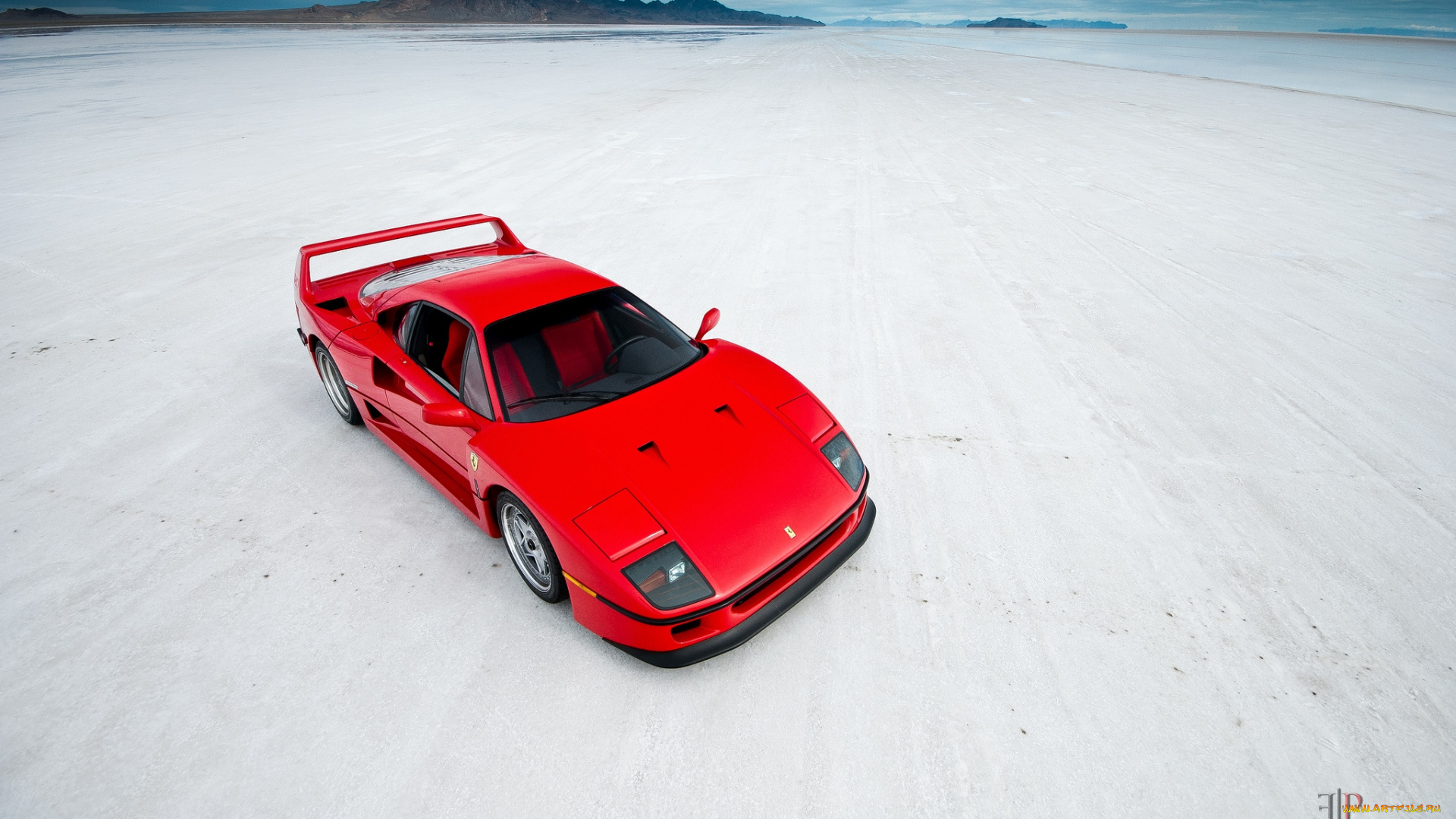 автомобили, ferrari, красный, берег