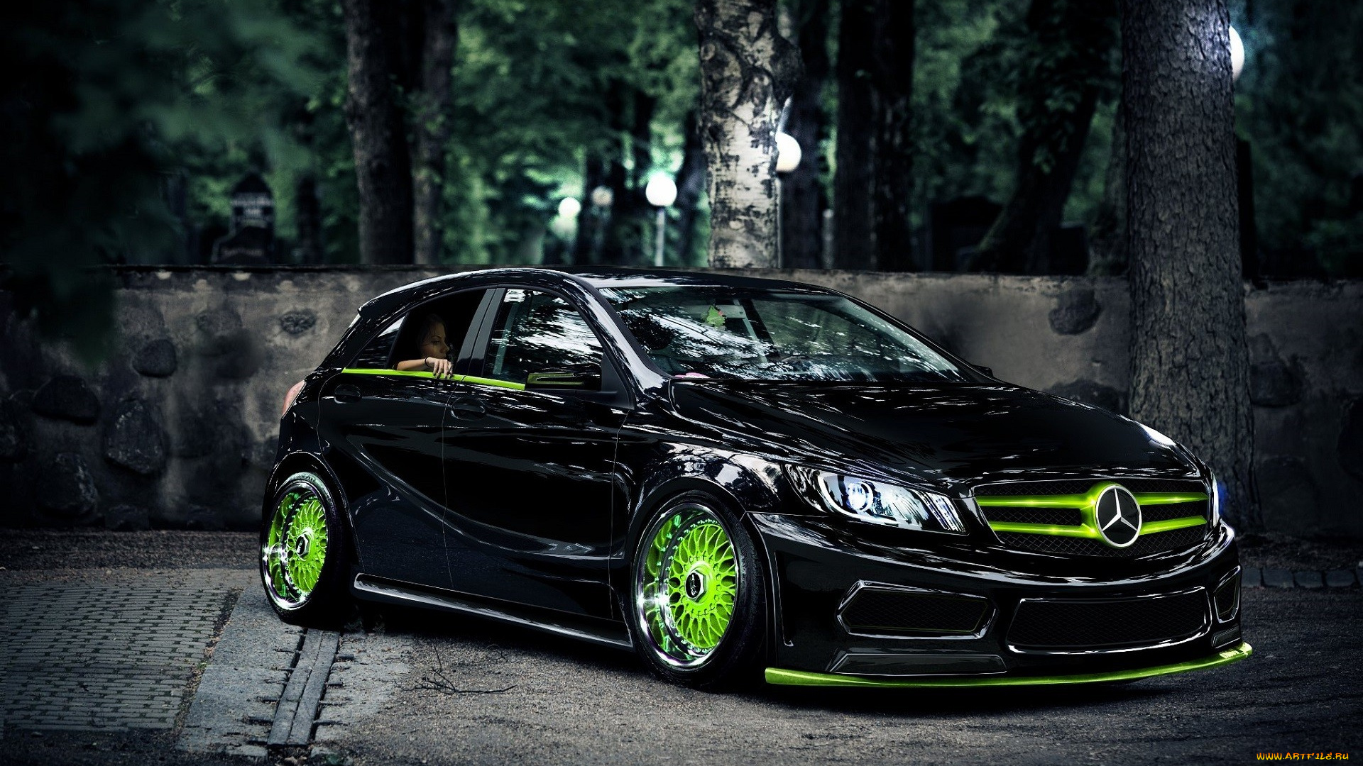 автомобили, mercedes, benz, тюнинг, black