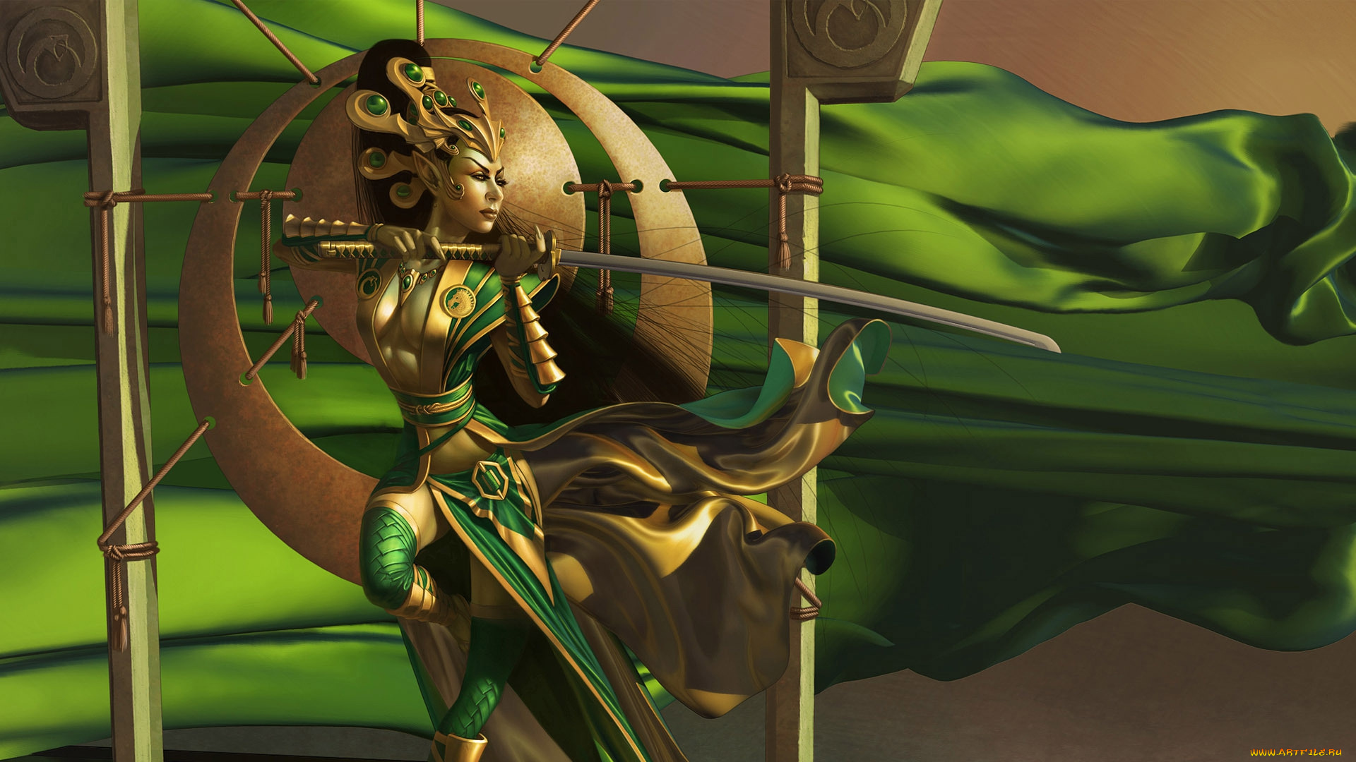 legend, of, the, five, rings, видео, игры, девушка-воин, меч