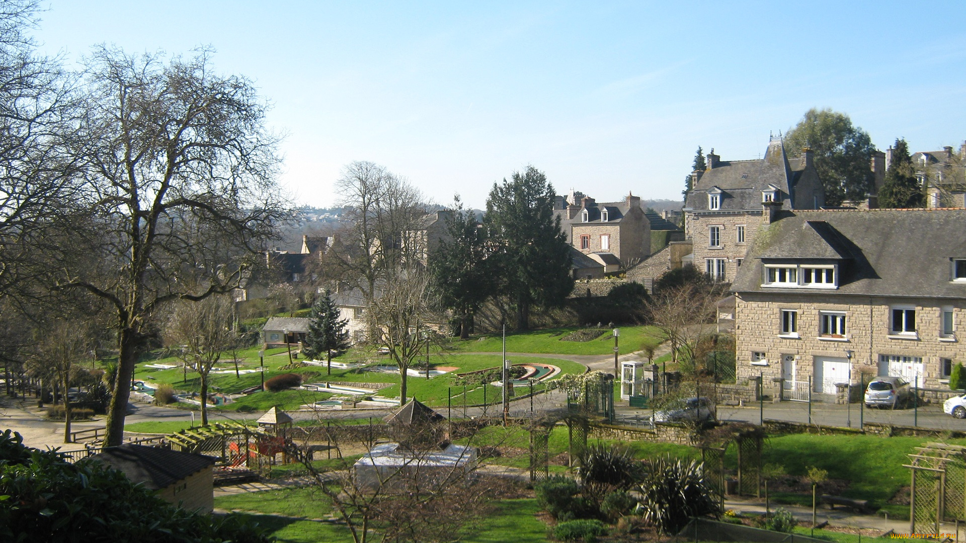 динан, , франция, города, -, панорамы, франция, дома, панорама, природа, лето