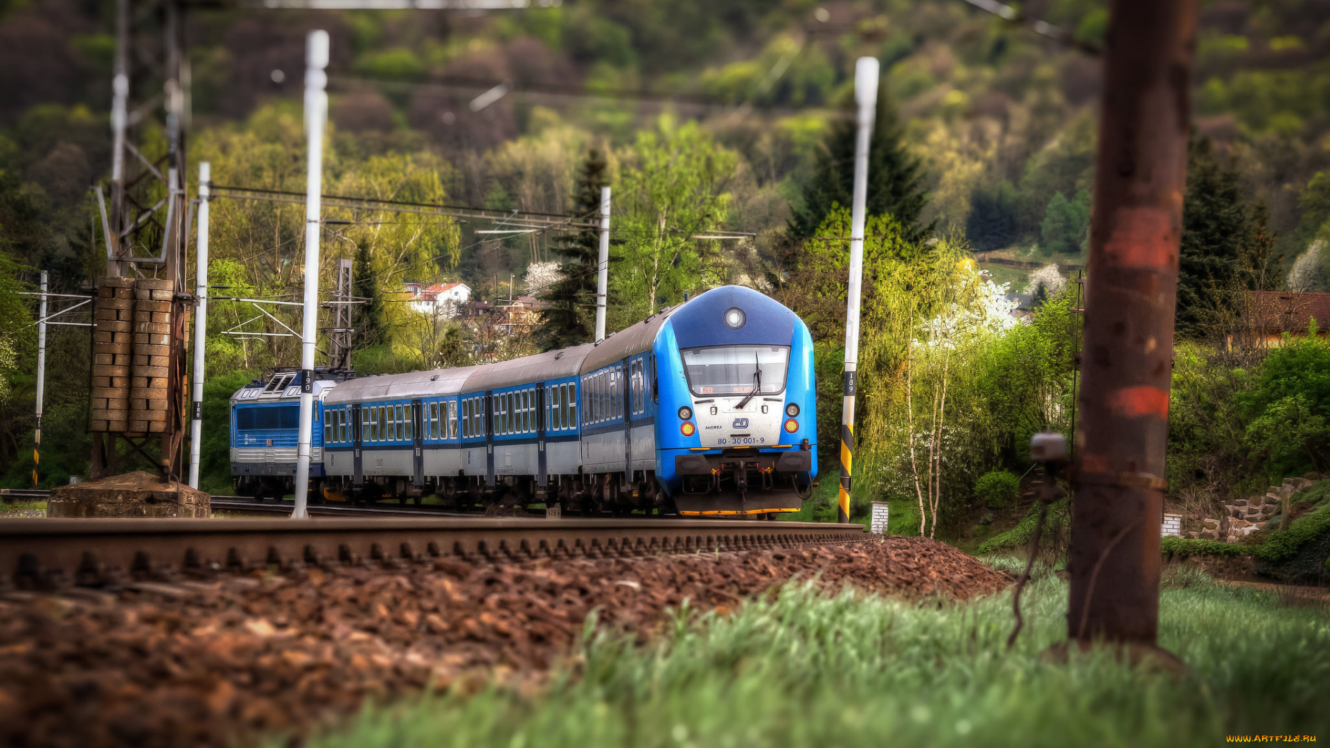 техника, электрички, железная, дорога, локомотив, состав