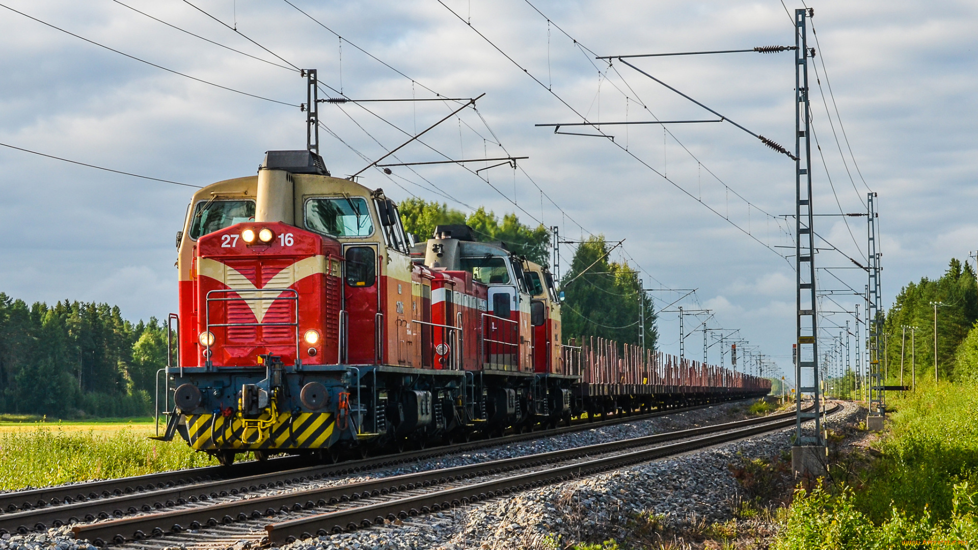 техника, электрички, железная, дорога, локомотив, состав