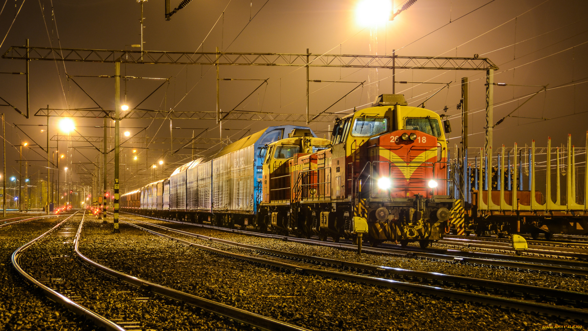 техника, поезда, железная, дорога, локомотив, состав