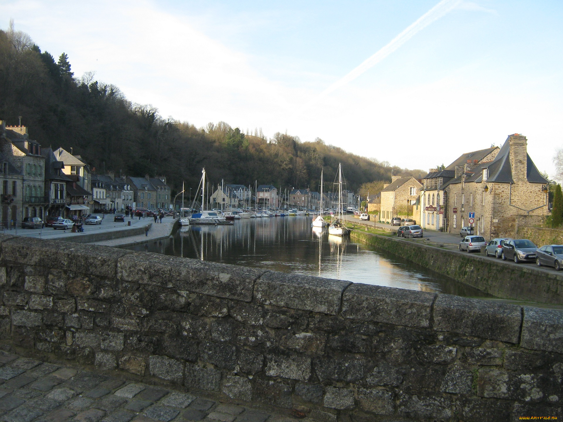 динан, , франция, города, -, улицы, , площади, , набережные, франция, дома, мост, корабли