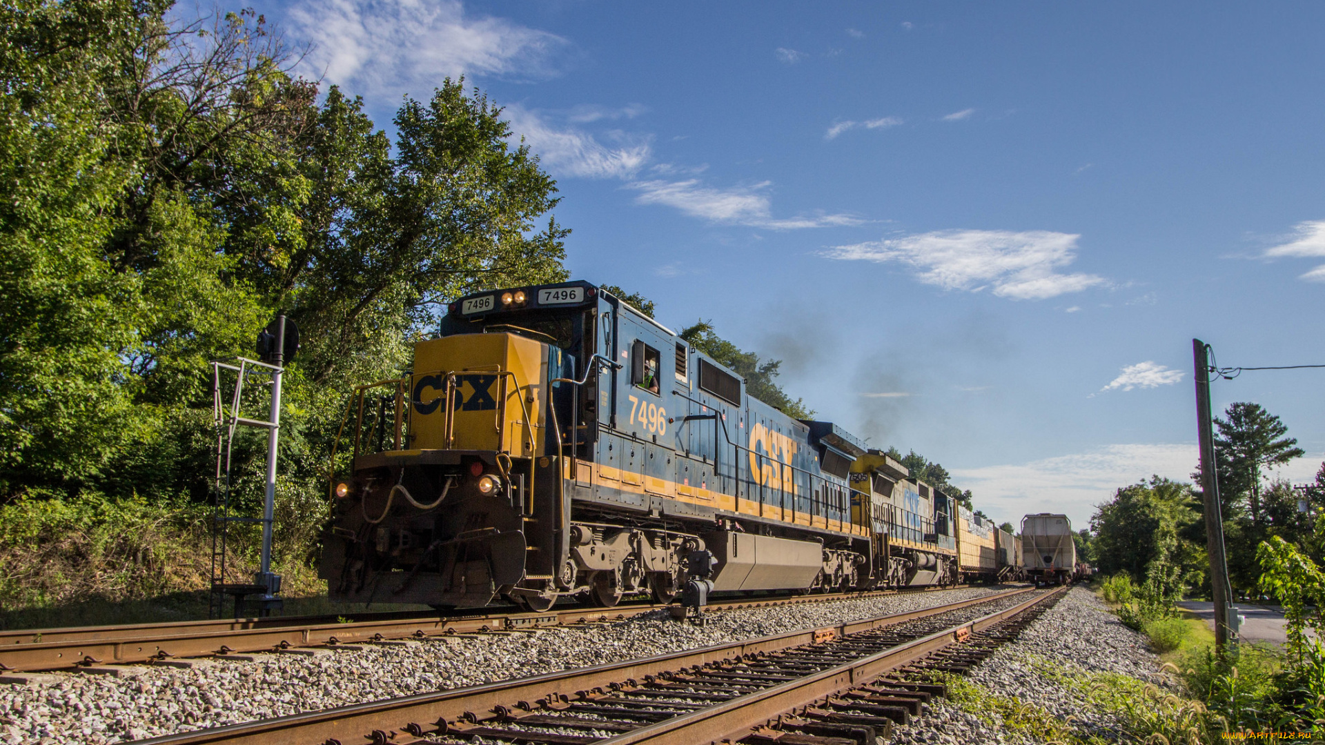 техника, поезда, локомотив, состав, дорога, железная, рельсы