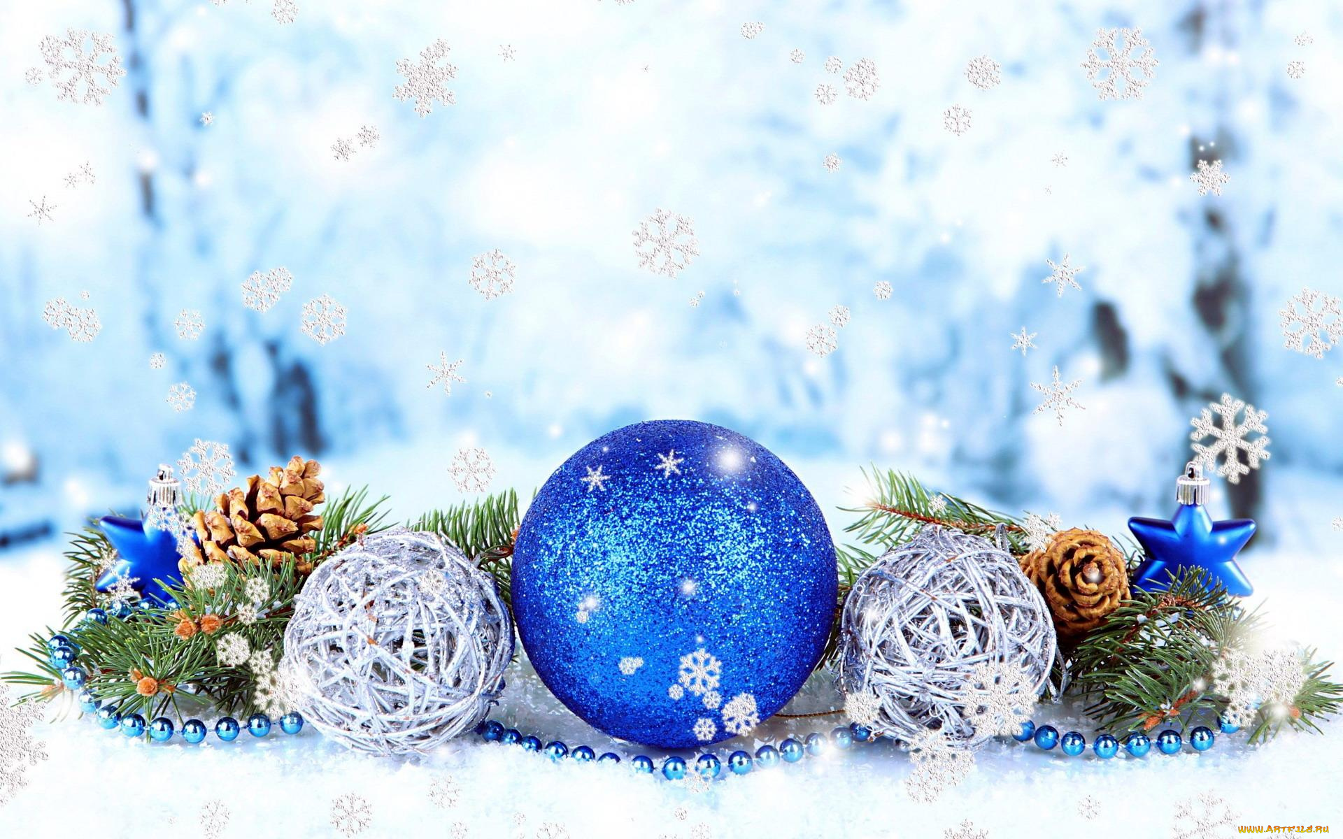 праздничные, украшения, снежинки, шишки, гирлянда, шары