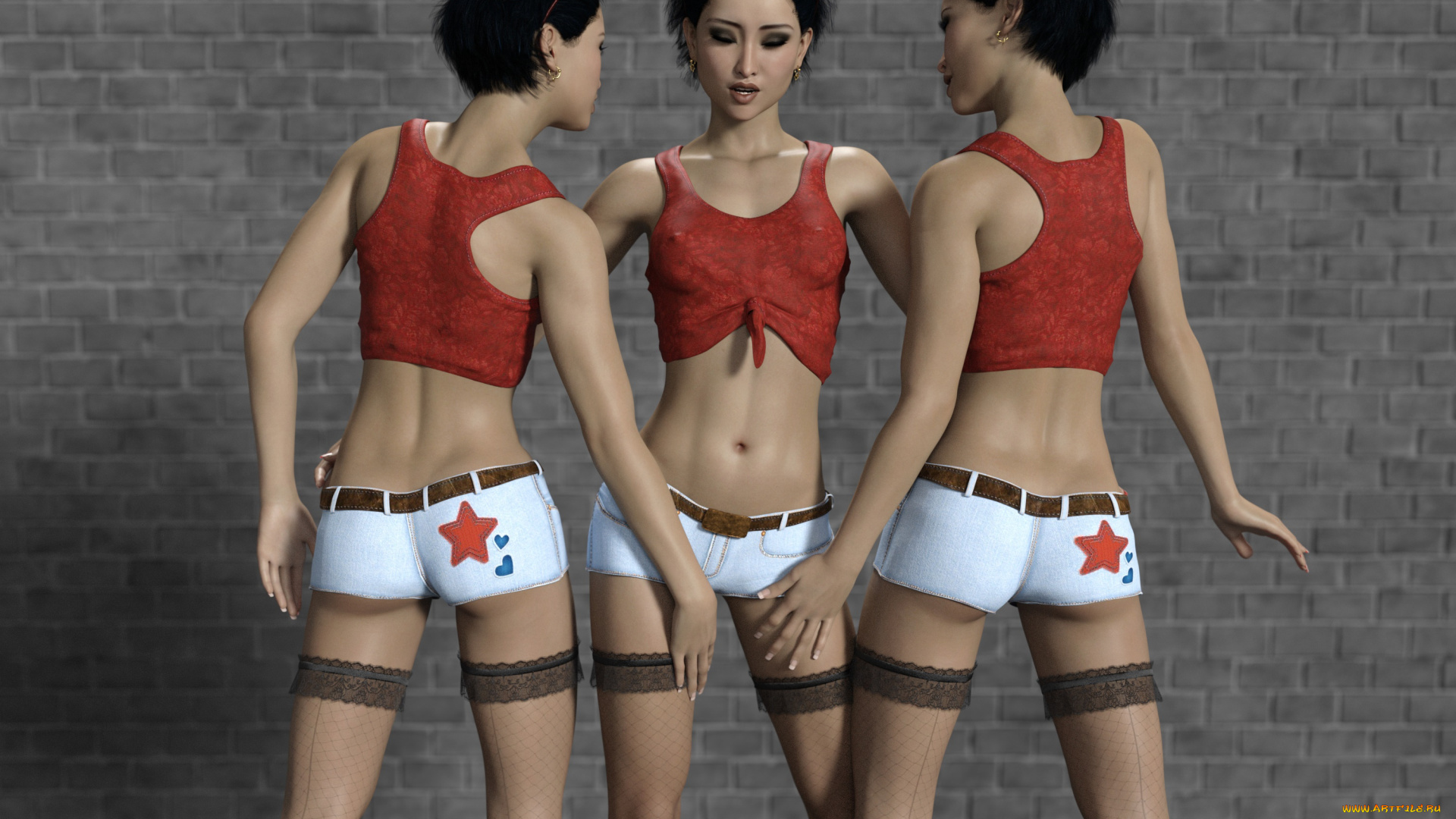 3д, графика, люди, , people, фон, взгляд, девушки