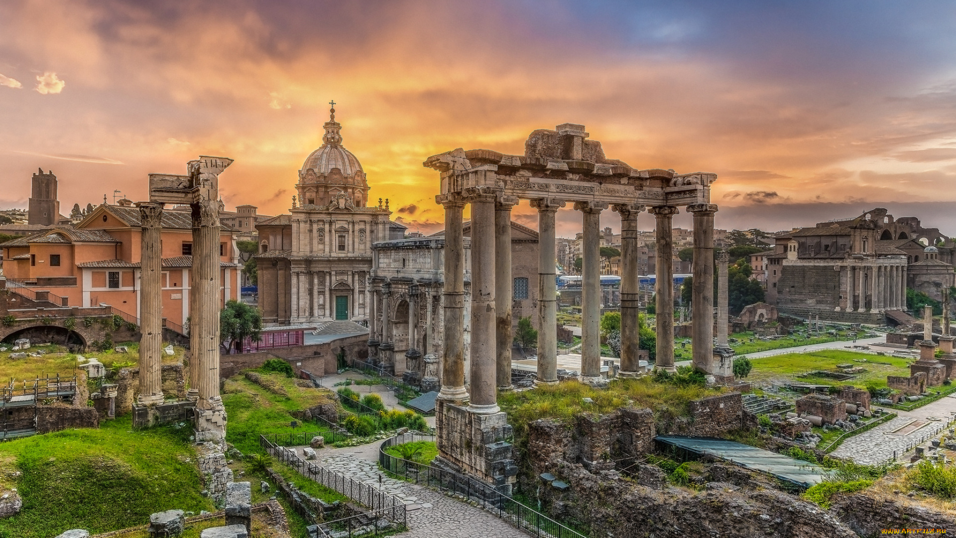 города, рим, , ватикан, , италия, антик