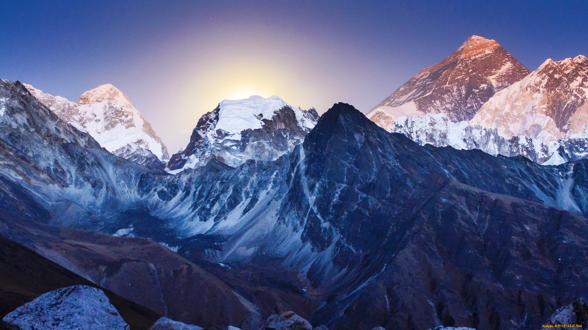 природа, горы, камни, скалы, снег, эверест