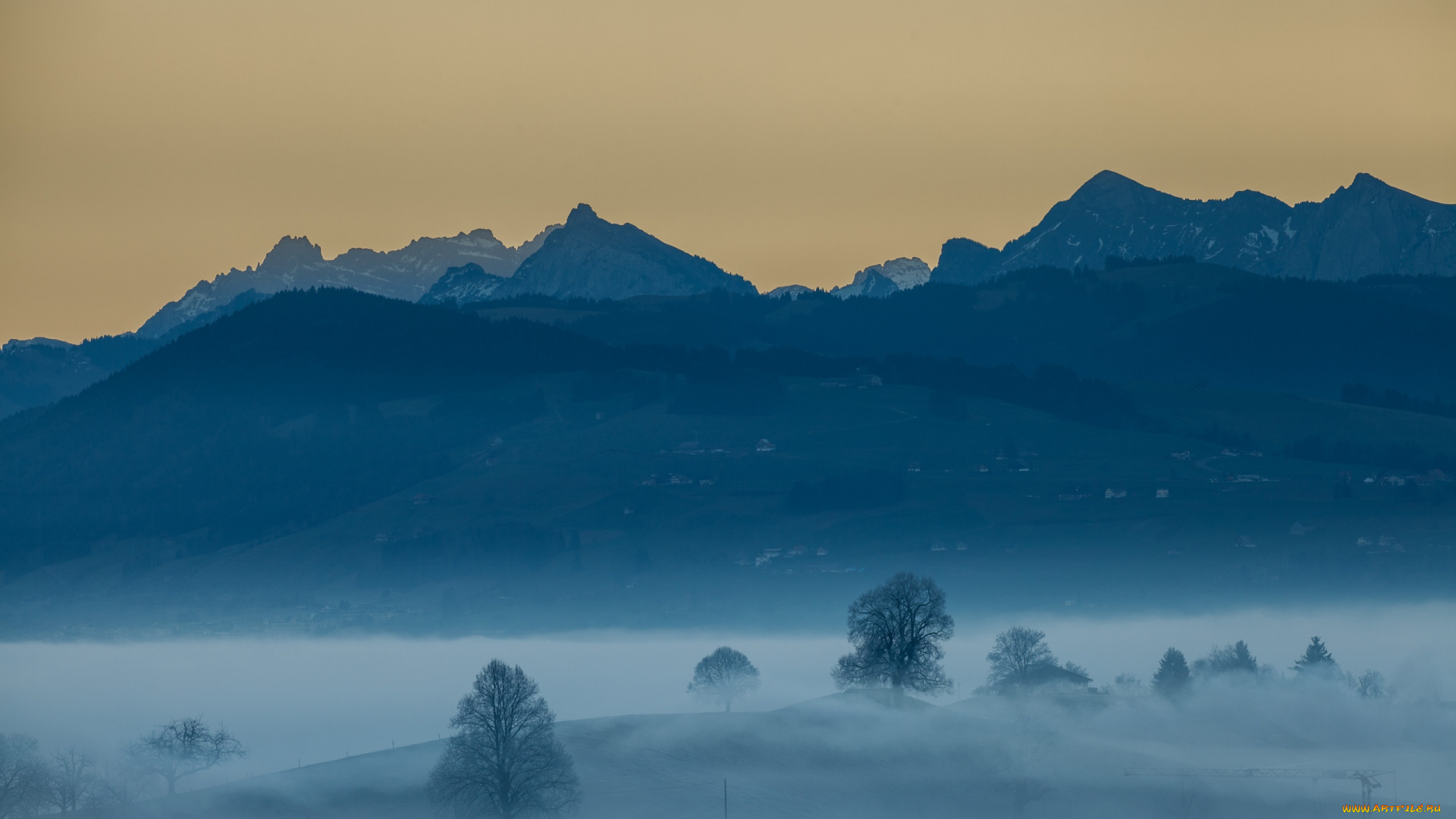 природа, горы, туман