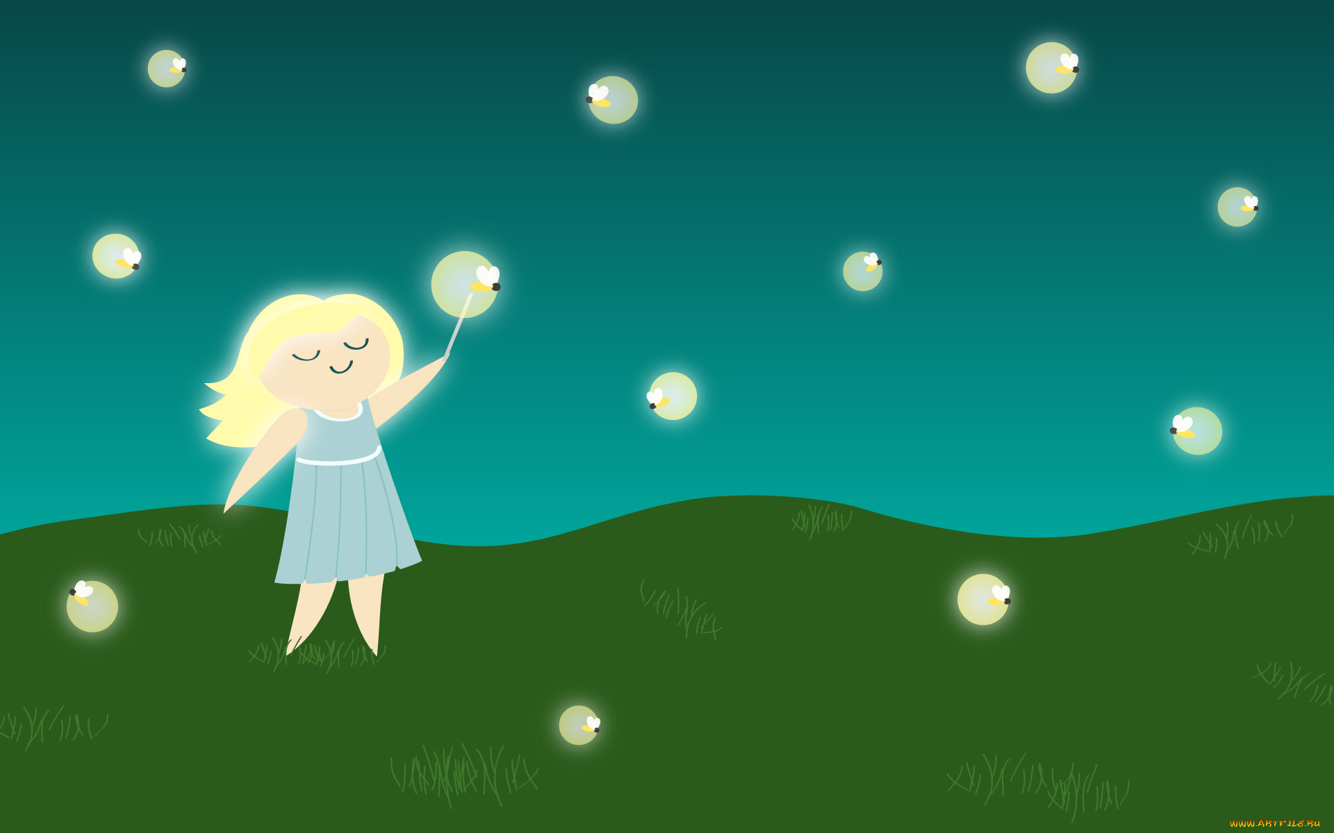 векторная, графика, дети, , children, фон, взгляд, девушка