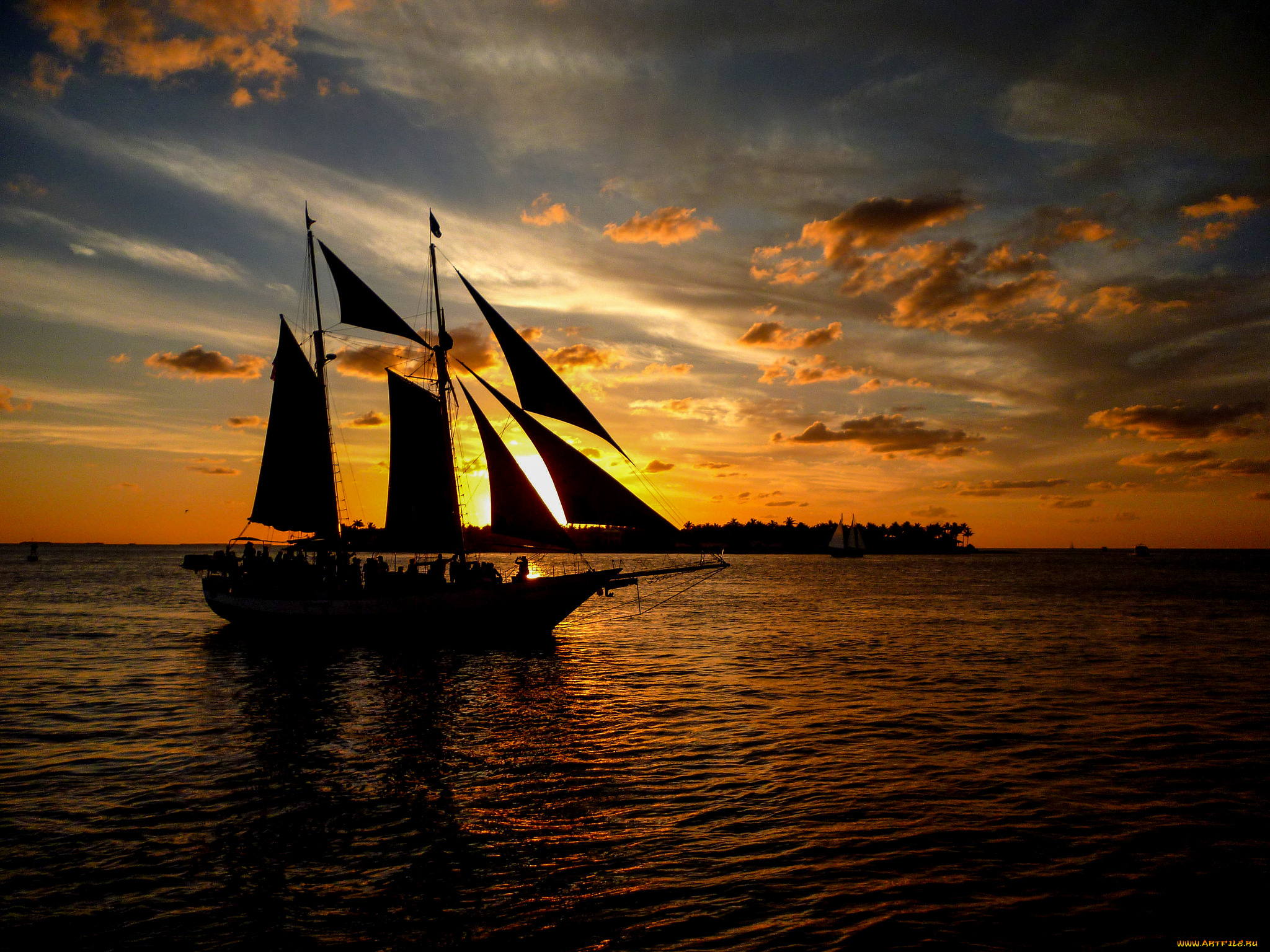 корабли, парусники, паруса, мачты