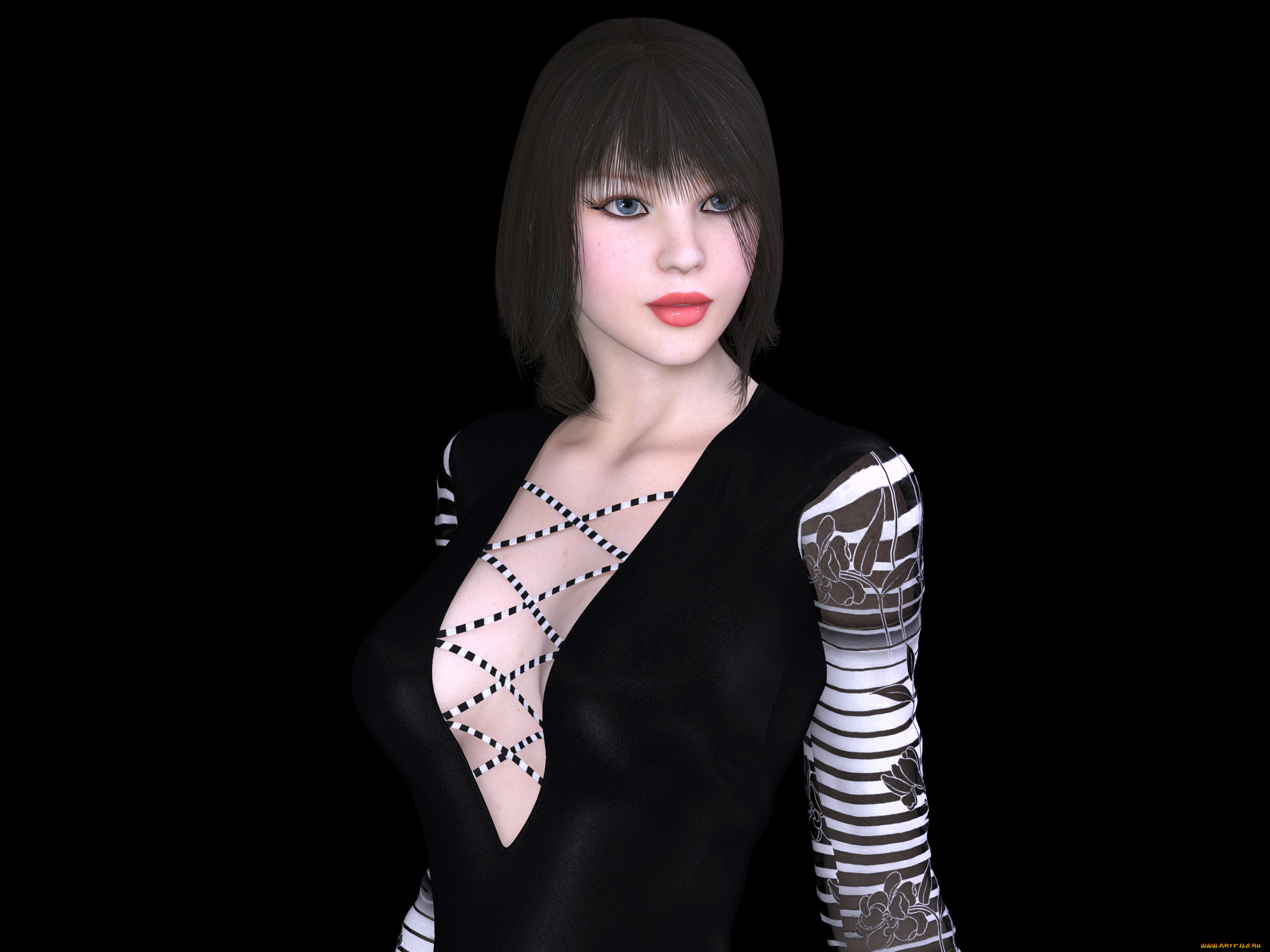 3д, графика, люди, , people, девушка, взгляд, фон