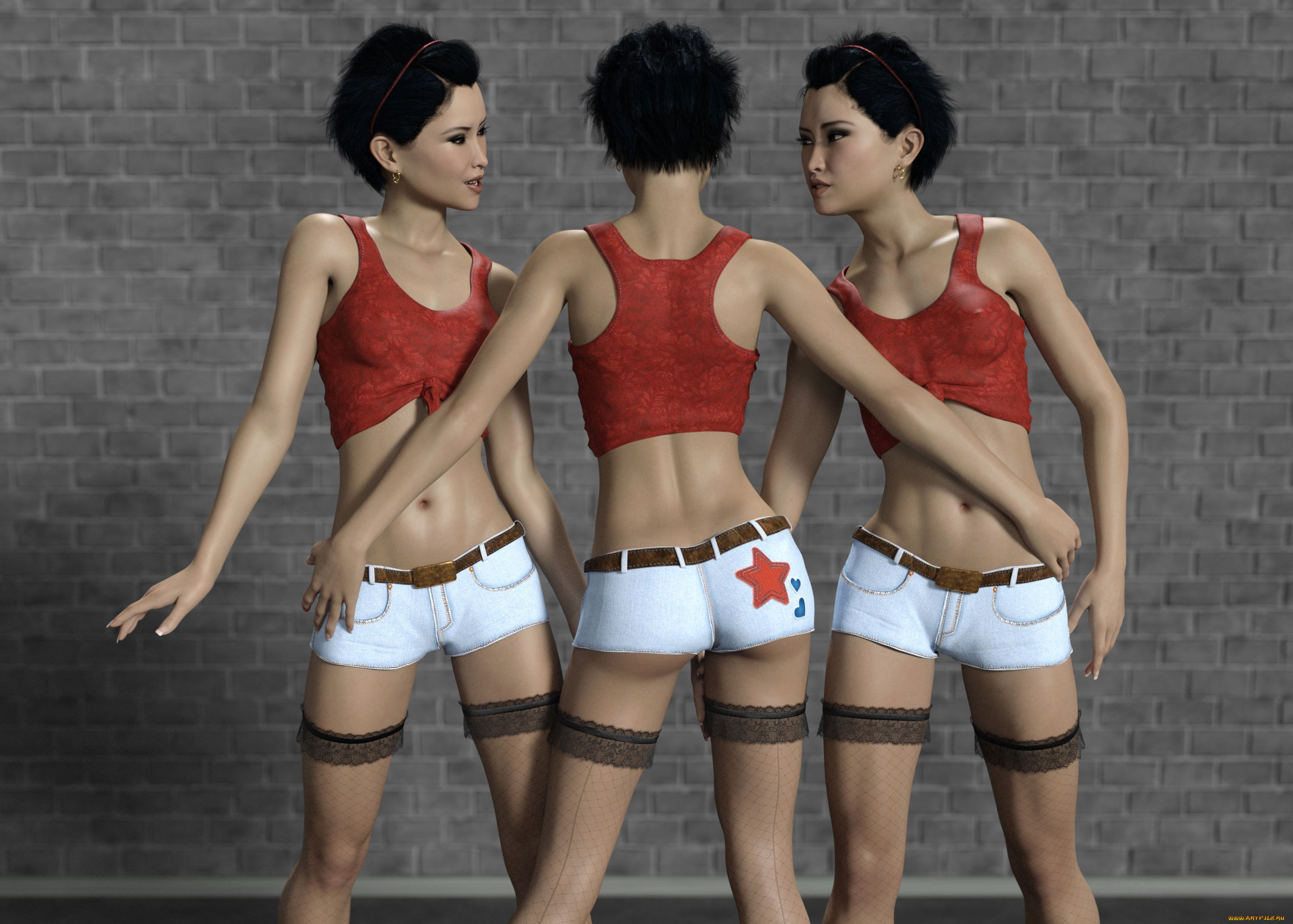 3д, графика, люди, , people, фон, взгляд, девушки