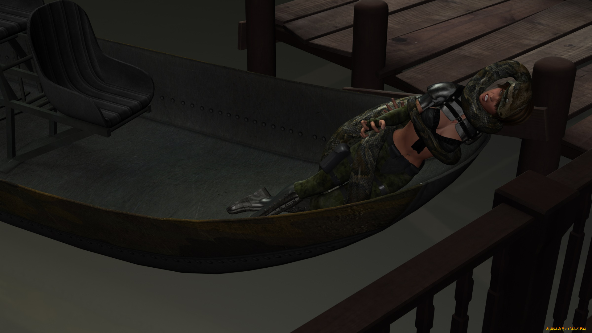 3д, графика, фантазия, , fantasy, змея, фон, девушка, взгляд