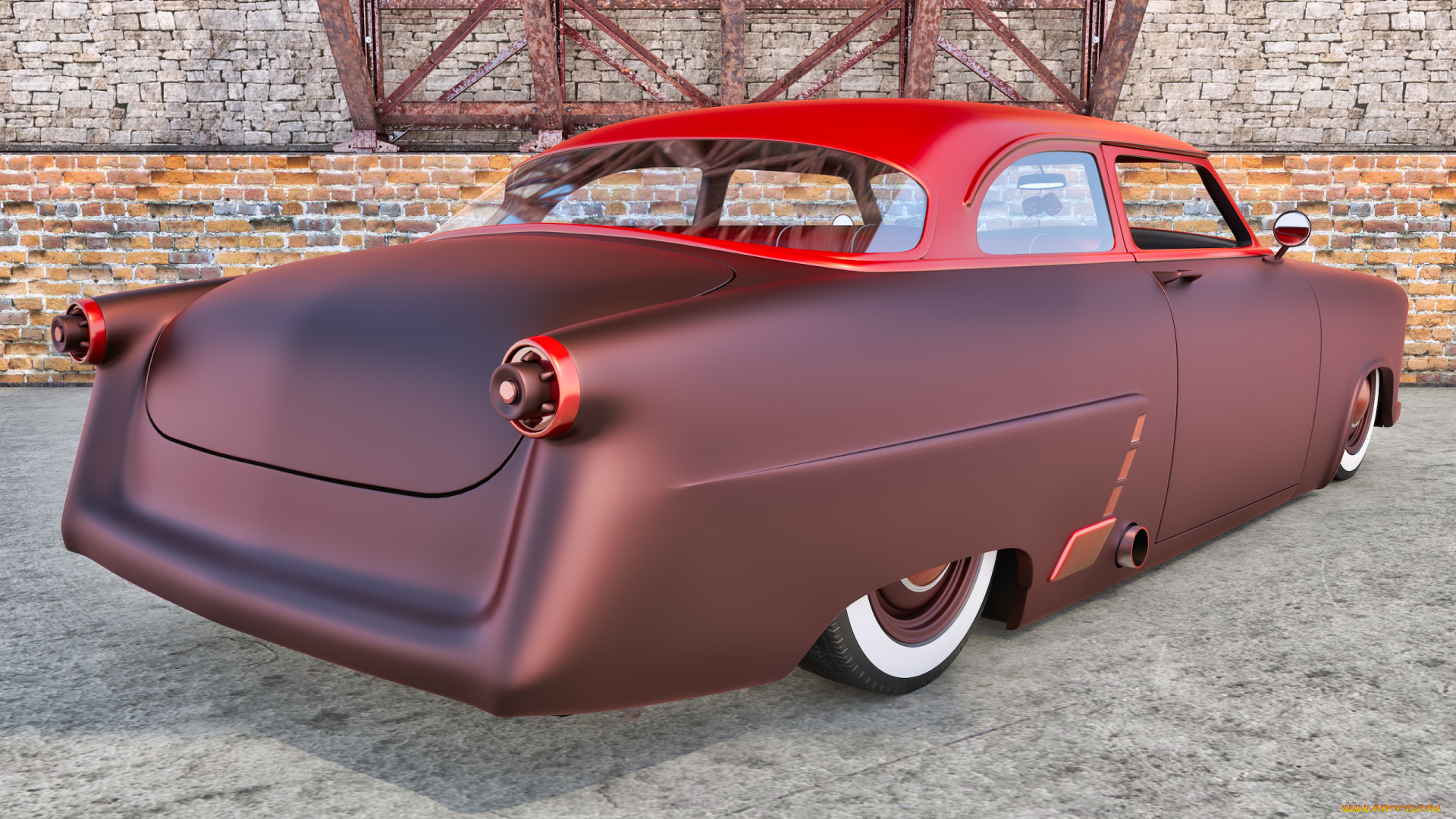 автомобили, 3д, ford, 1952г