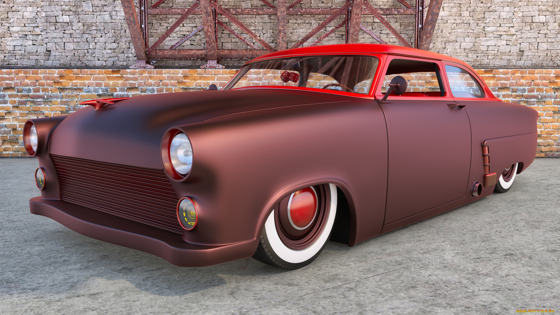 автомобили, 3д, ford, 1952г