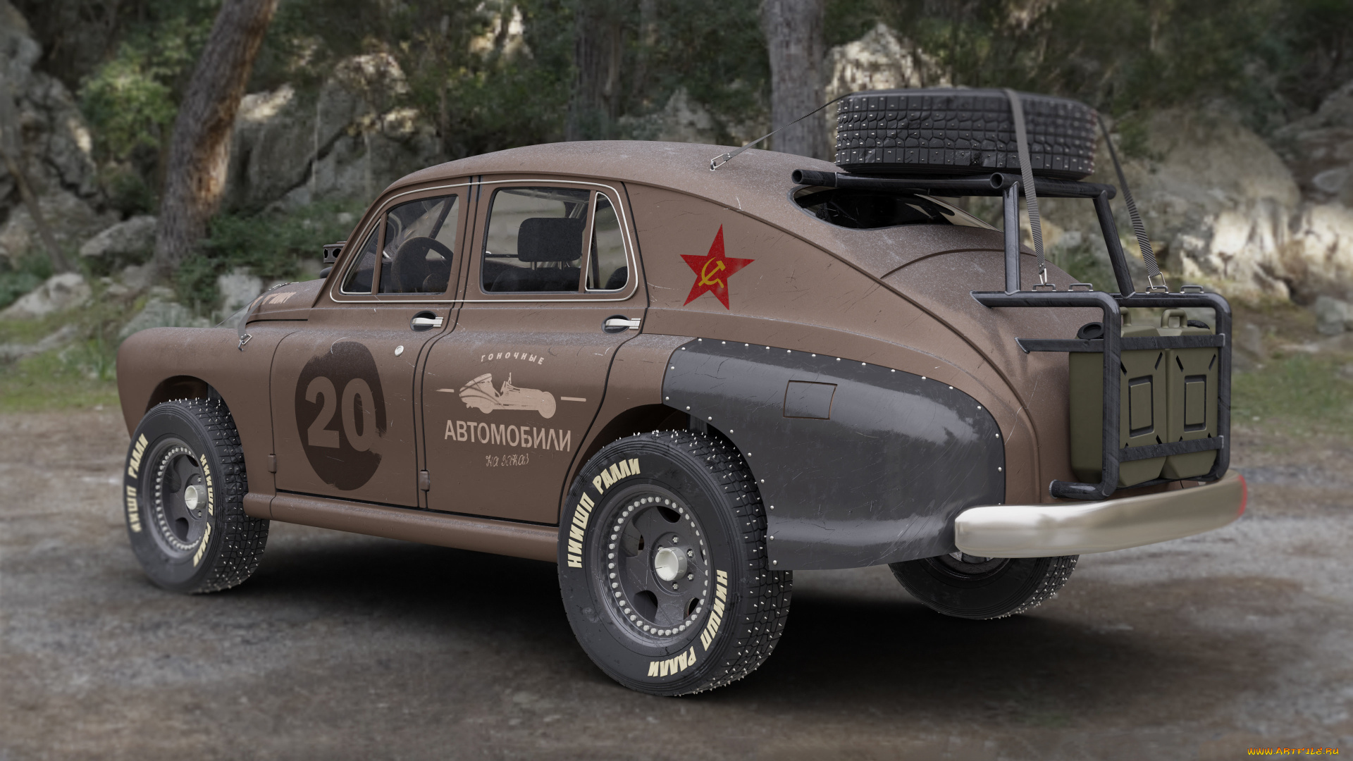 gaz-20, pobeda, автомобили, 3д, графика, gaz-20, pobeda