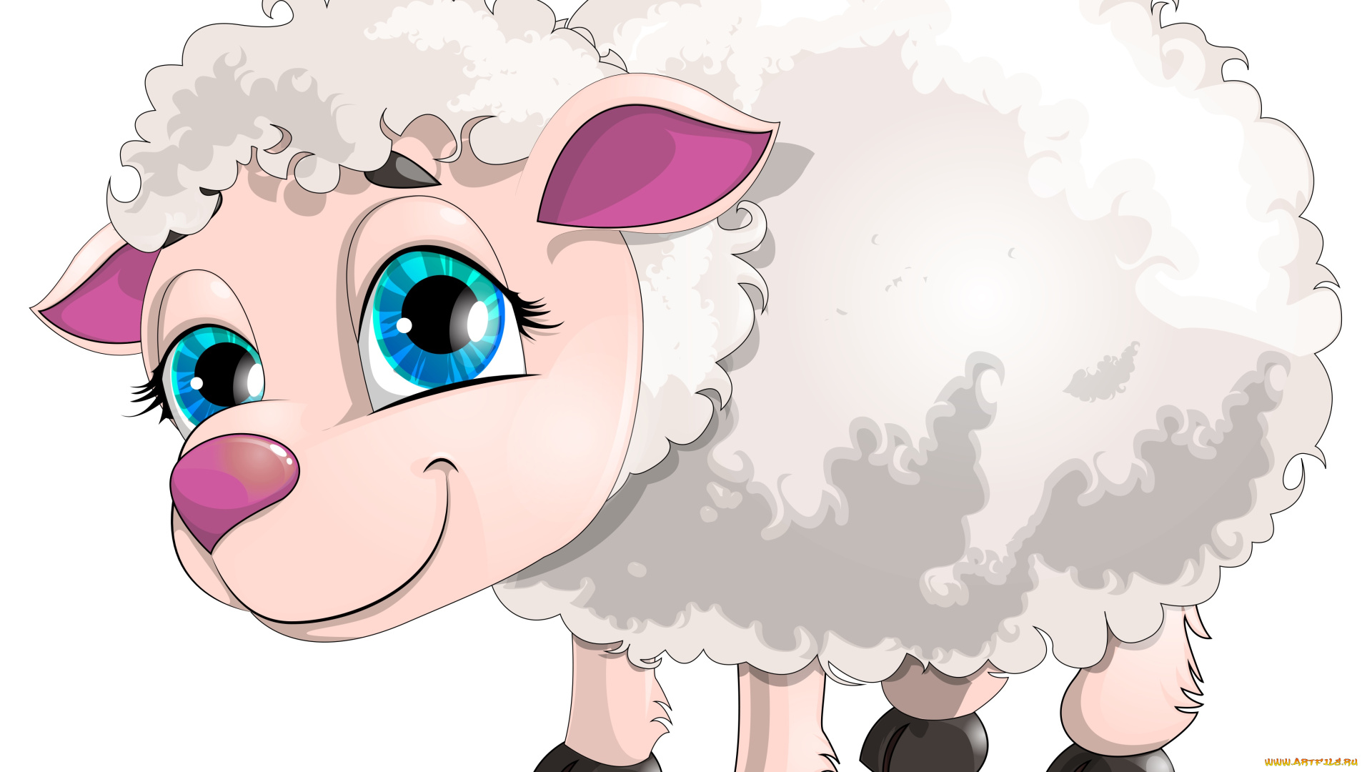 векторная, графика, животные, , animals, овечка