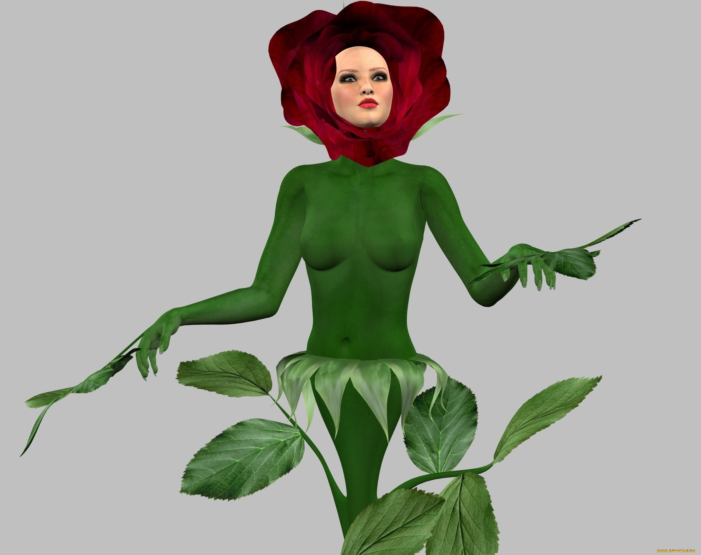 3д, графика, существа, , creatures, фон, взгляд, девушка