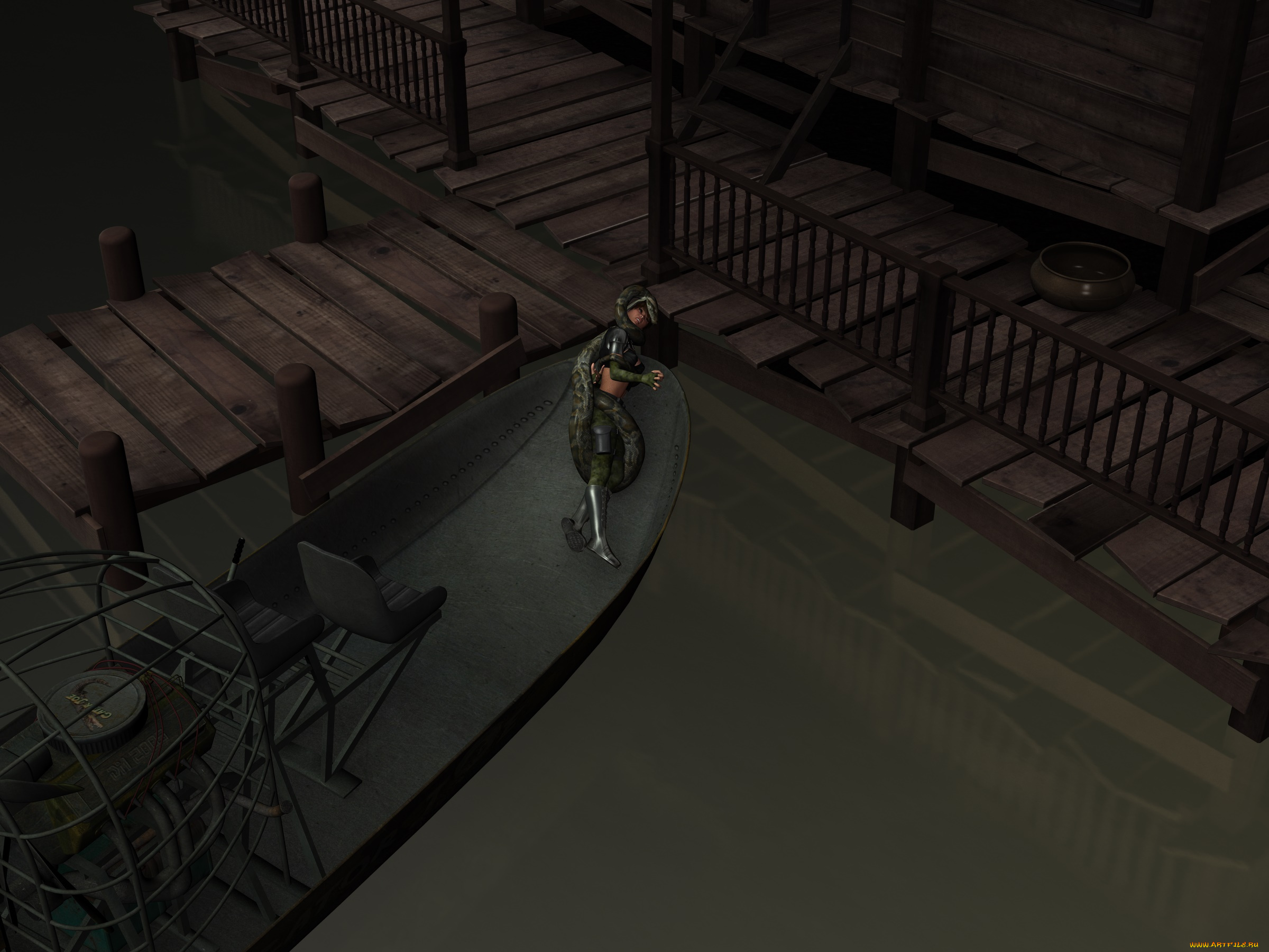 3д, графика, фантазия, , fantasy, змея, фон, взгляд, девушка