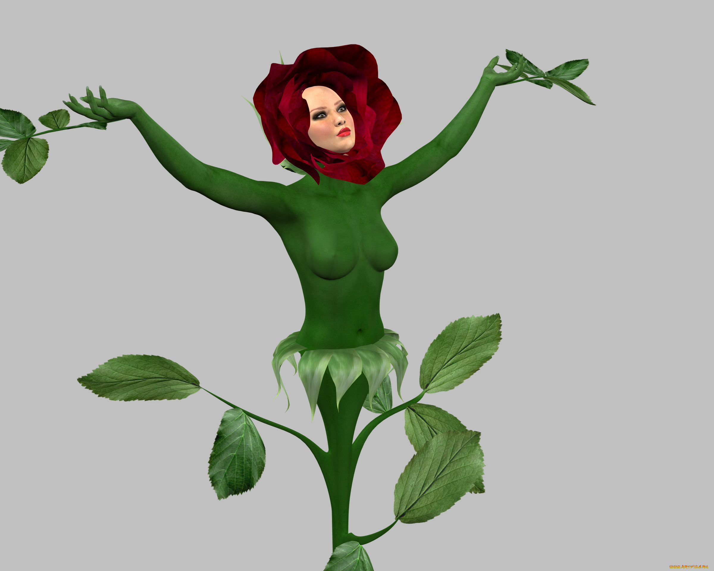 3д, графика, существа, , creatures, фон, взгляд, девушка