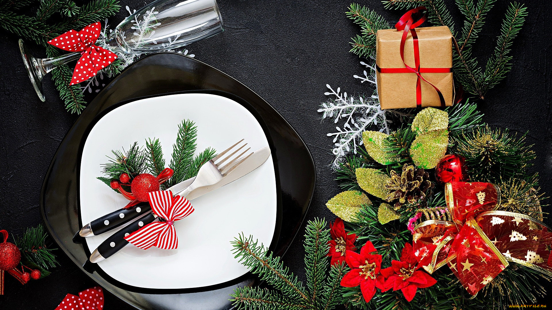 праздничные, -, разное, , новый, год, подарок, украшение, приборы