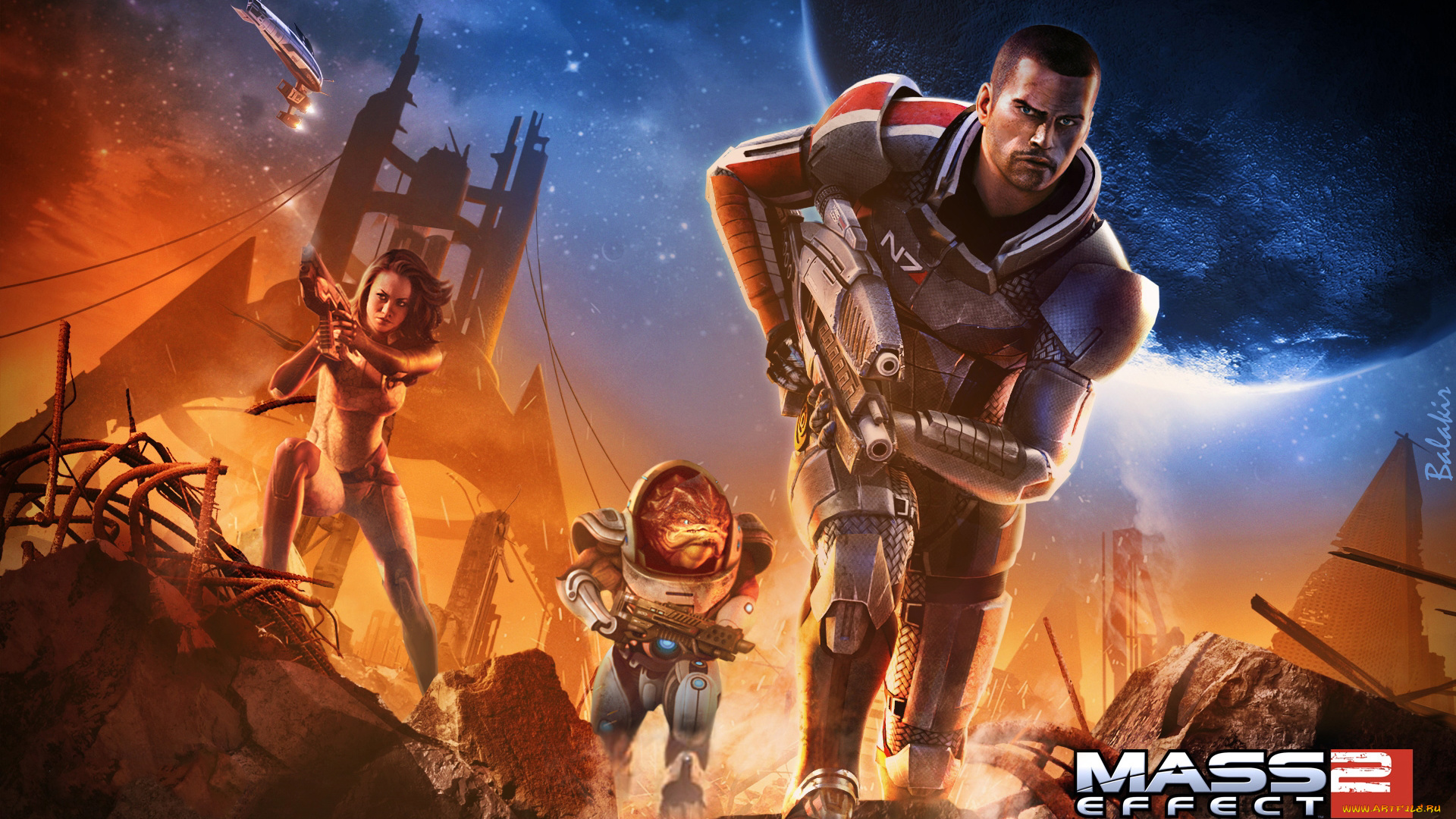 видео, игры, mass, effect, 2, взгляд, фон, девушка, существо, мужчина, оружие, униформа