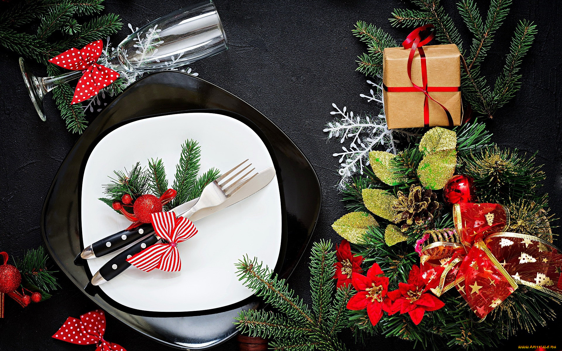 праздничные, -, разное, , новый, год, подарок, украшение, приборы