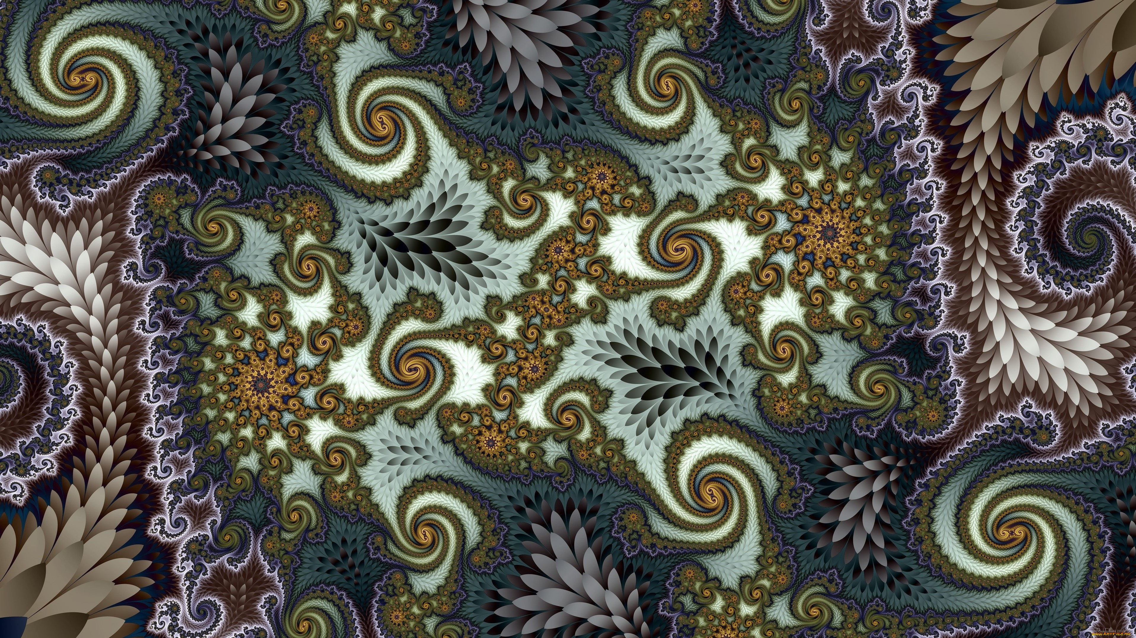 3д, графика, фракталы, , fractal, фон, узор, цвет