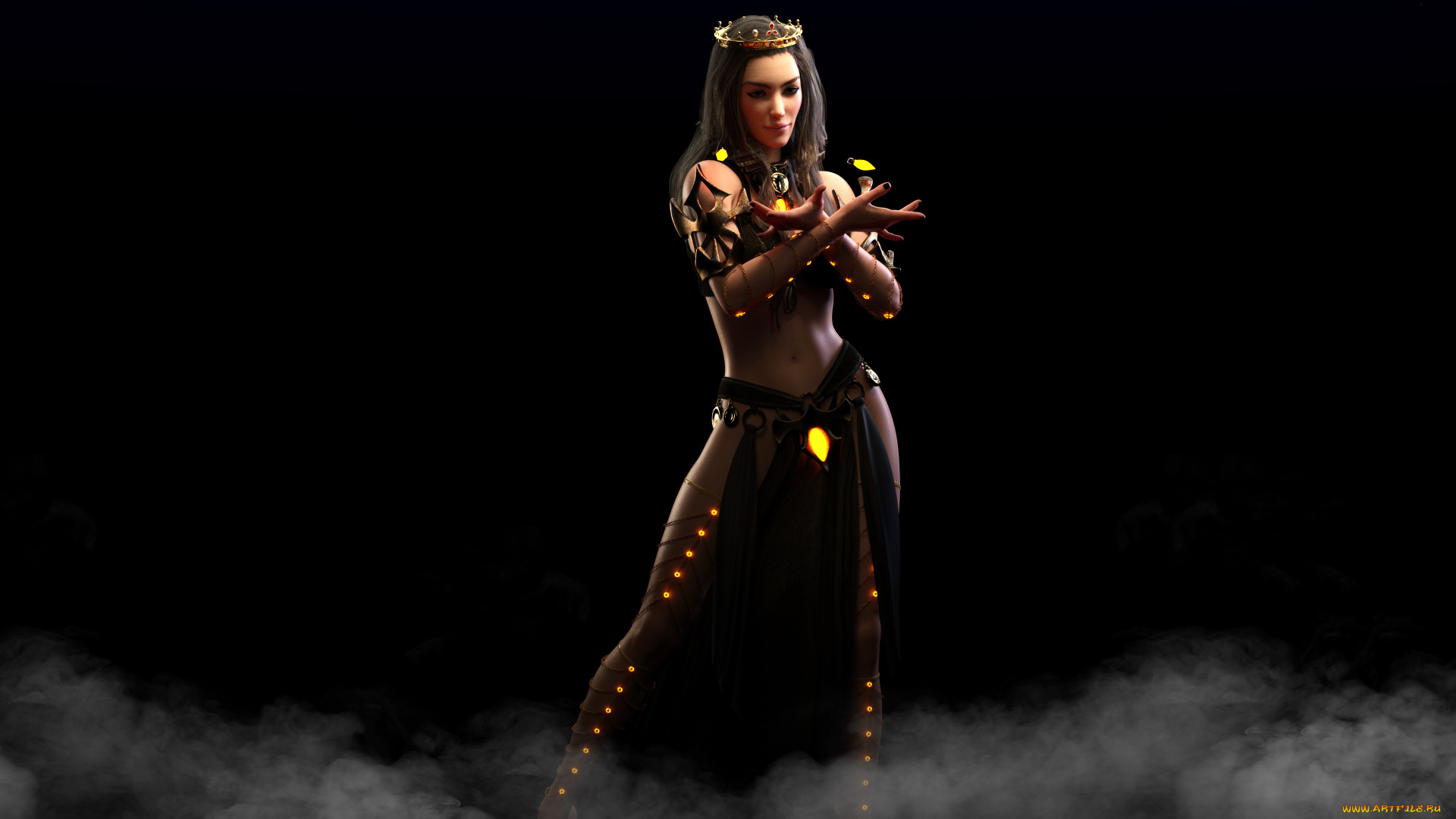 3д, графика, фантазия, , fantasy, девушка, фон, магия