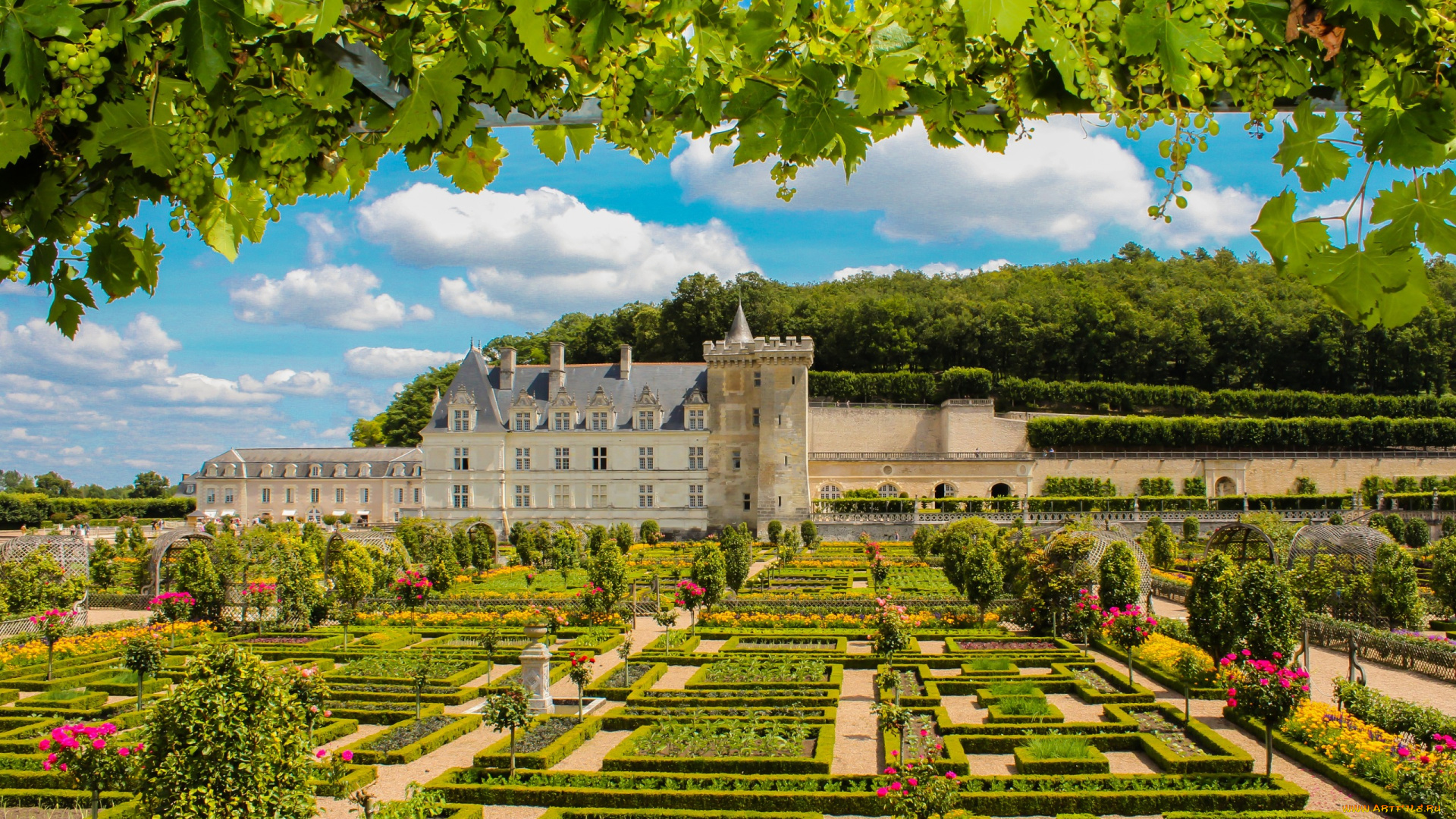 chateau, de, villandry, города, замки, франции, chateau, de, villandry