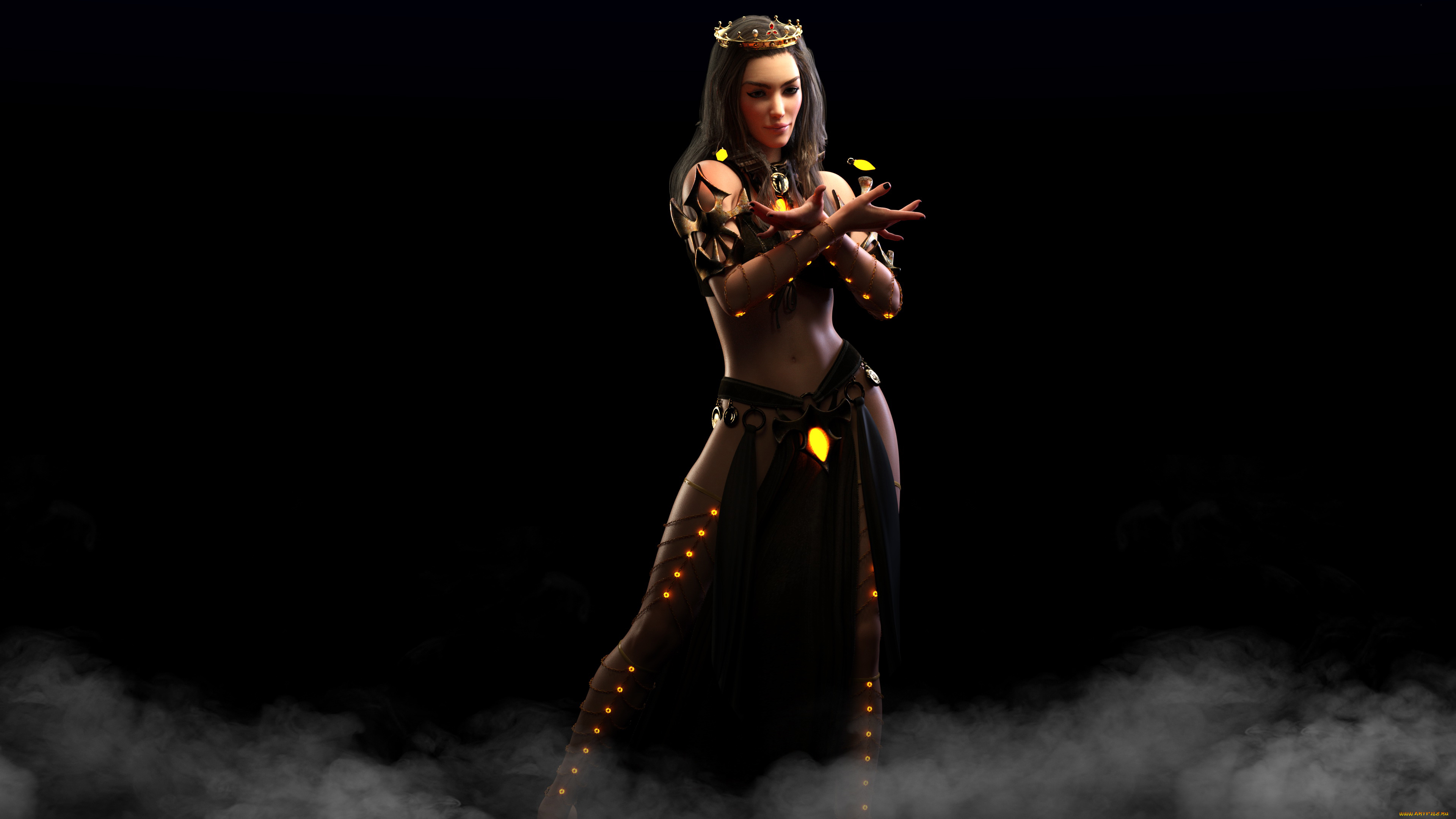 3д, графика, фантазия, , fantasy, девушка, фон, магия