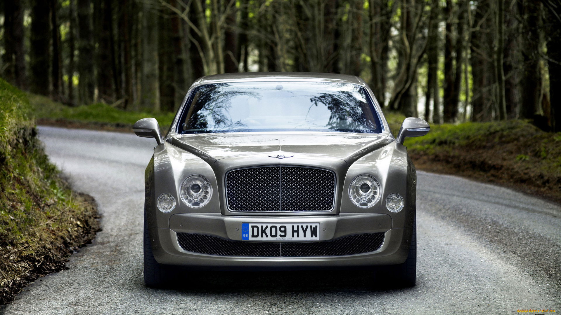 автомобили, bentley, бентли, светлый, дорога, лес