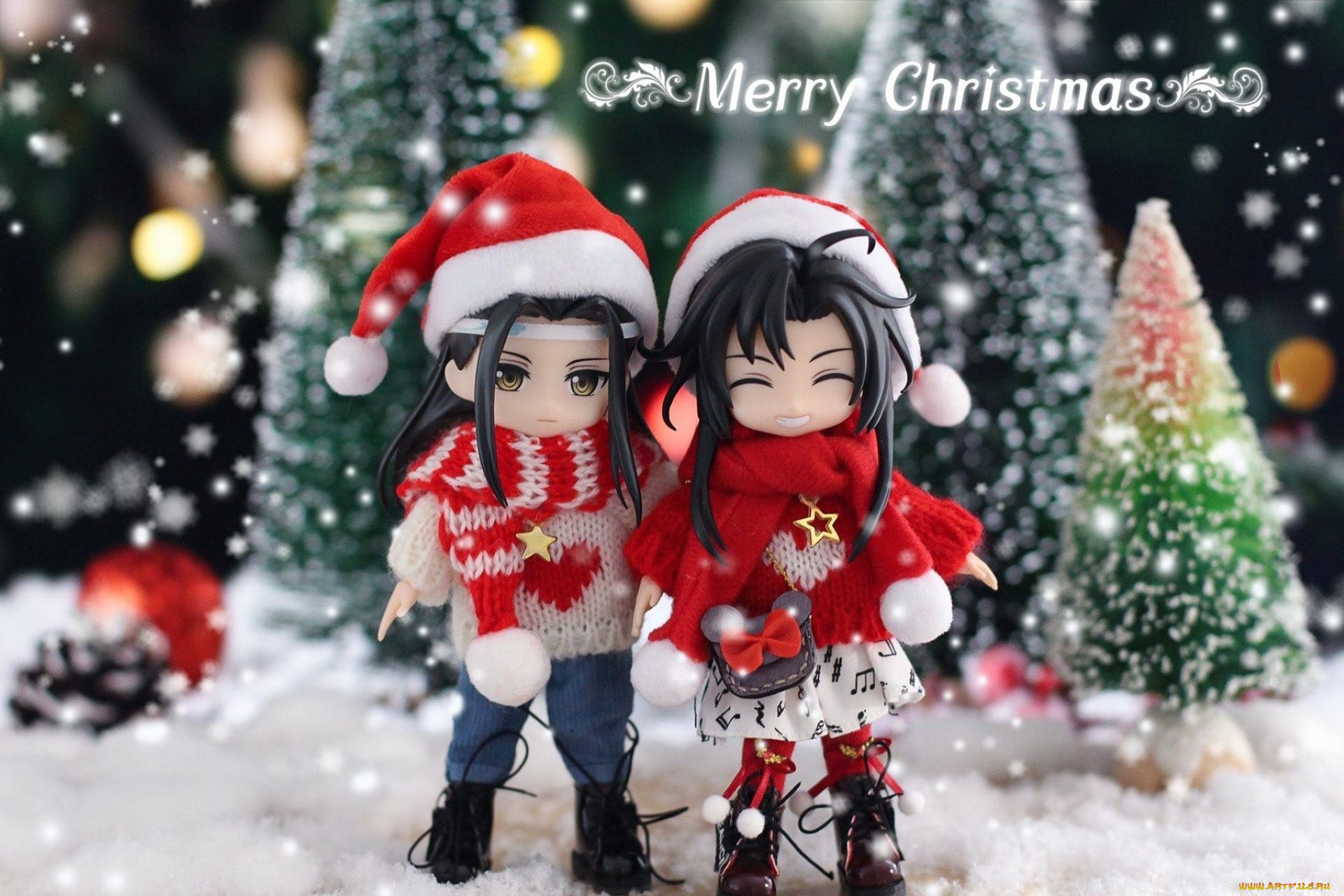 разное, куклы, вэй, усянь, лань, ванцзы, костюмы, снег, ёлки