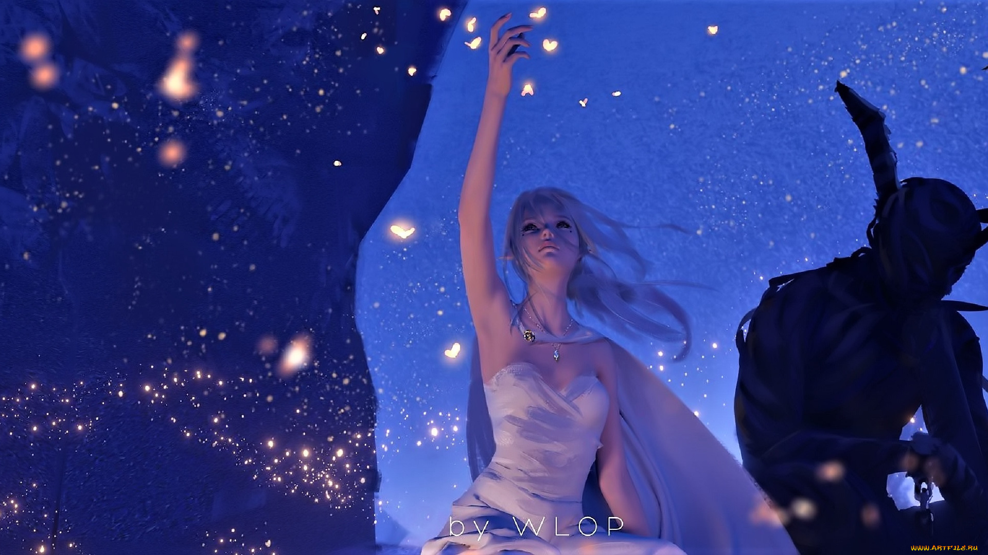 фэнтези, _ghost, blade, , , призрачный, клинок, девушка, воин, бабочки