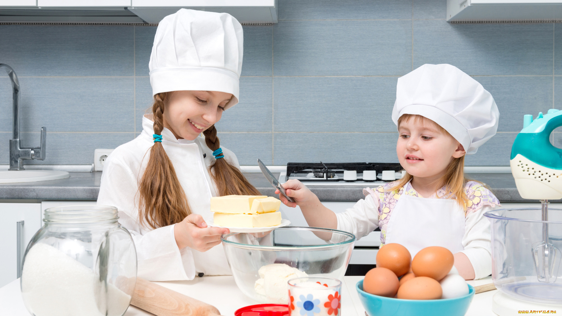 разное, дети, девочки, поварята, готовка